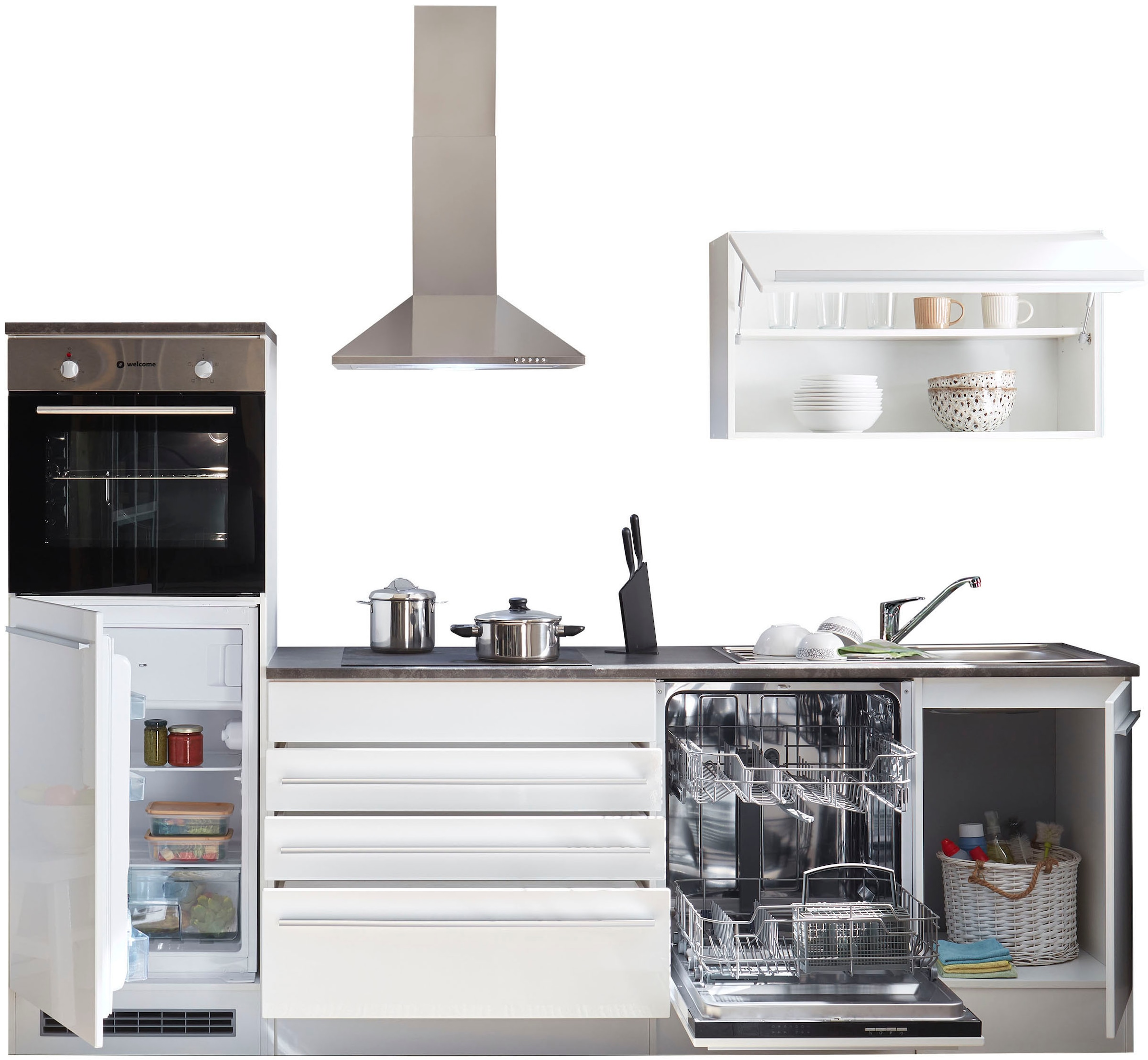 BASIC by Balculina Küchenzeile »Jazz«, Breite 260 cm, wahlweise mit E-Geräten
