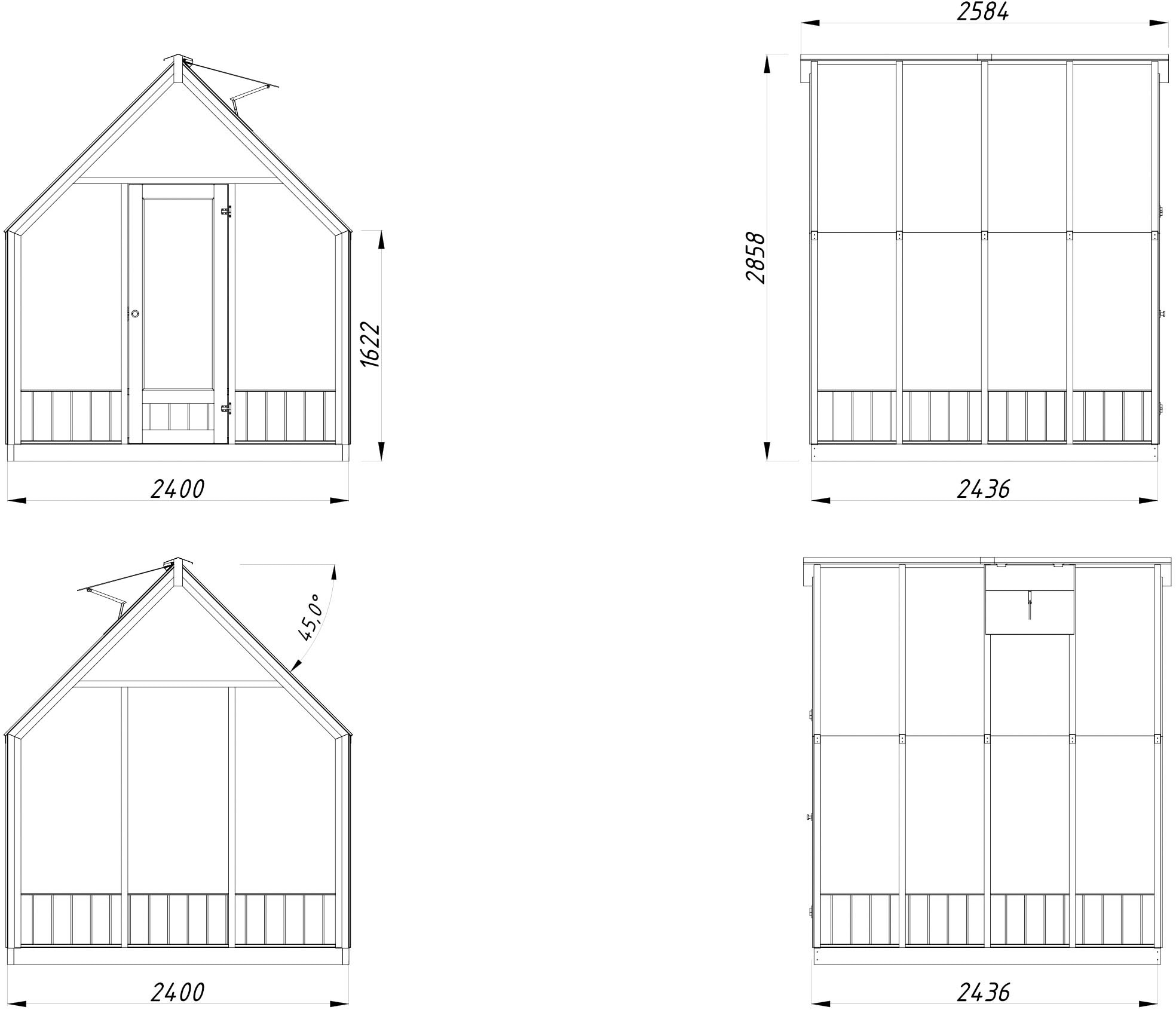 Palmako Gewächshaus »Emilia 5,4 m² (RAL7012)«