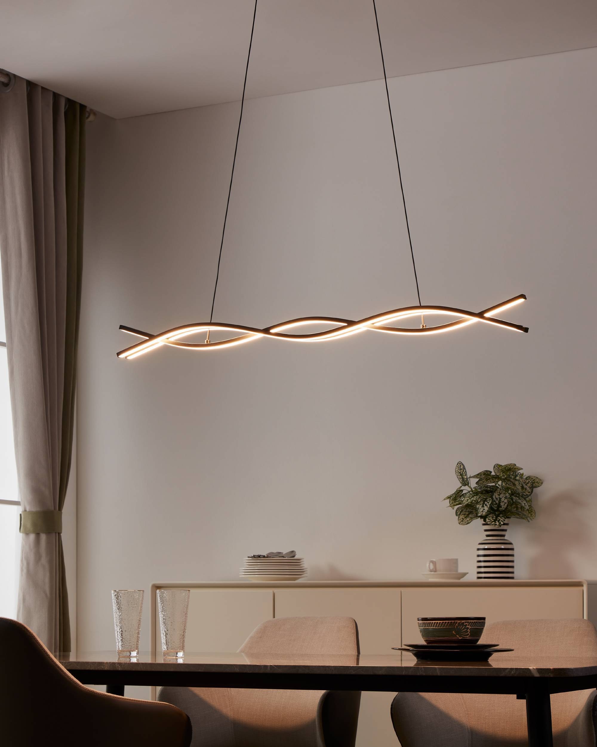 EGLO Hängeleuchte »Lasana 3 Pendelleuchte, Wohnzimmerlampe, Stahl und Kunsstoff, Lampe« LED-Modul 1 Stk. Warmweiß