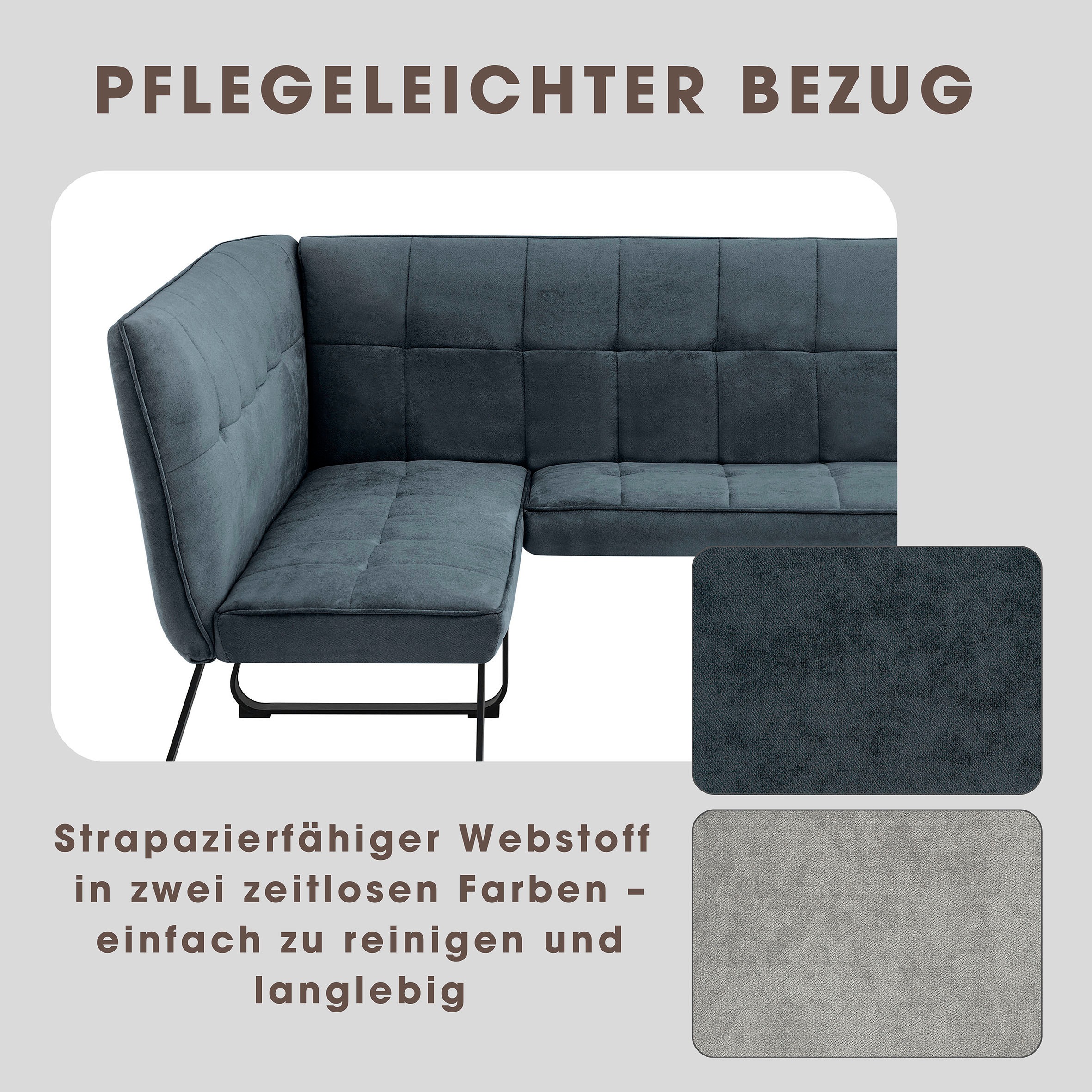 BYLIVING Talea Corner Bench Dark Gray 3