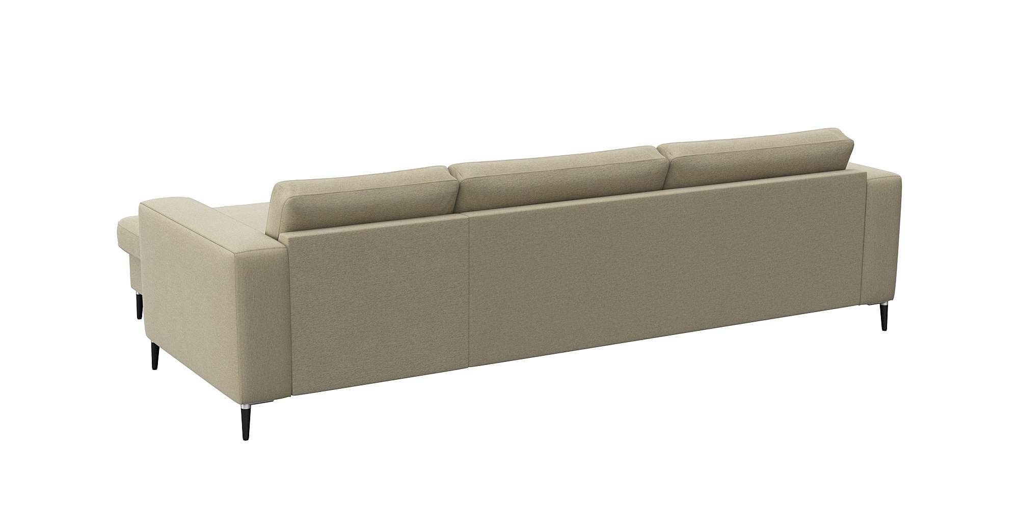 FLEXLUX Ecksofa »Fiore, superbequemer Sitzkomfort durch Kaltschaum im Sitz, L-Form«, breite Armlehnen, Füße Alu+schwarz