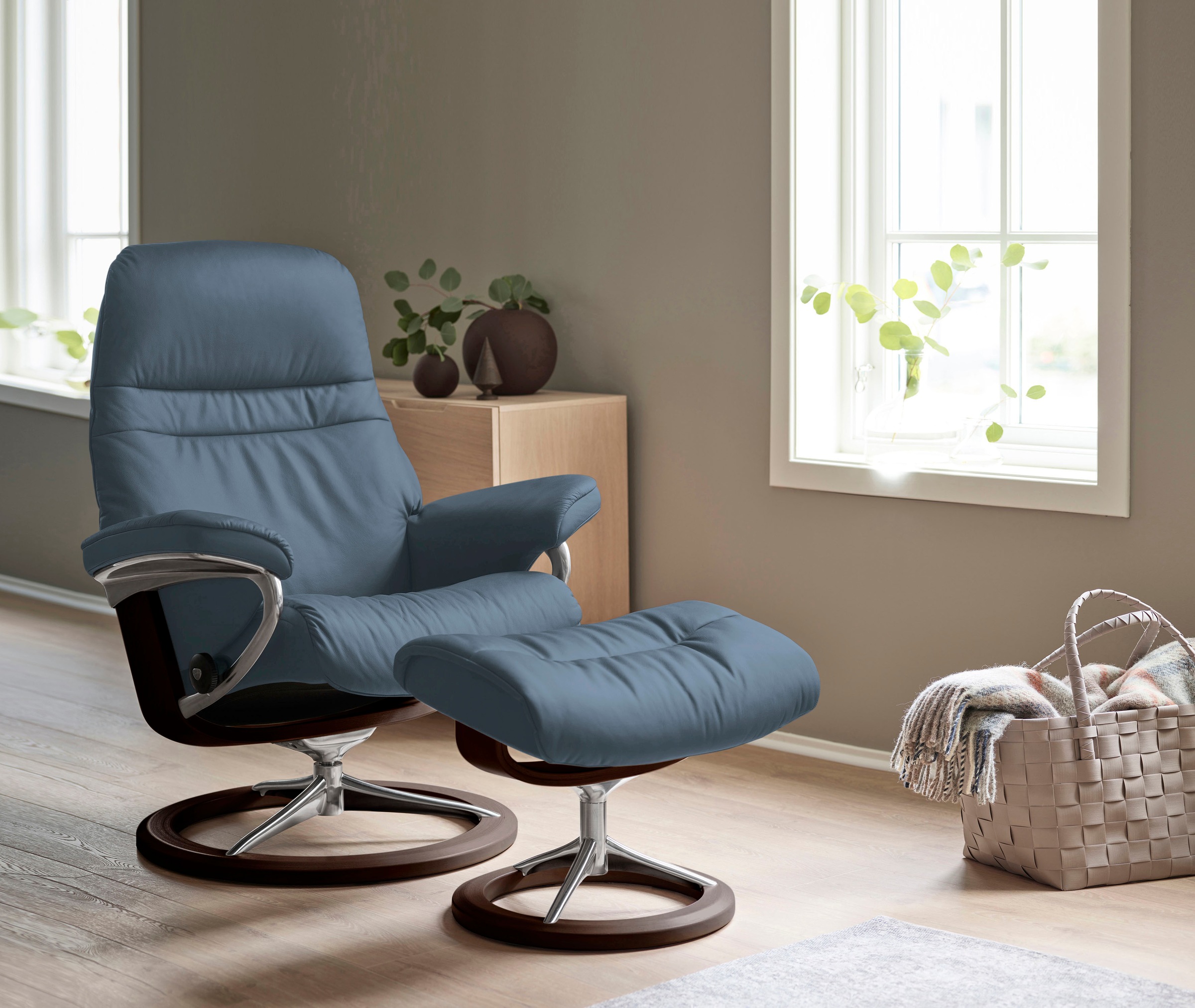 Stressless "Sunrise" Relaxsessel mit Hocker, mit Signature Base, Größe M, G günstig online kaufen