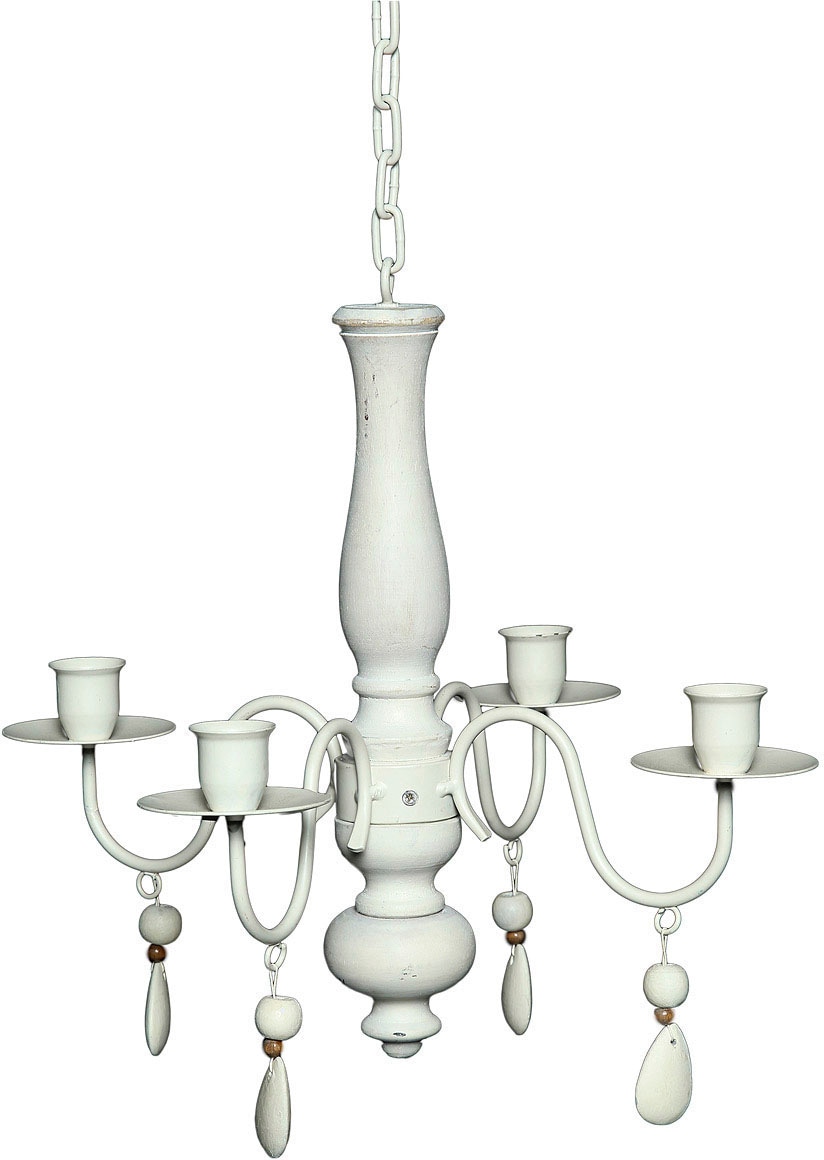 Ambiente Haus Kerzenständer "Romance Holz/Eisen 4er-Kronleuchter 60cm" günstig online kaufen