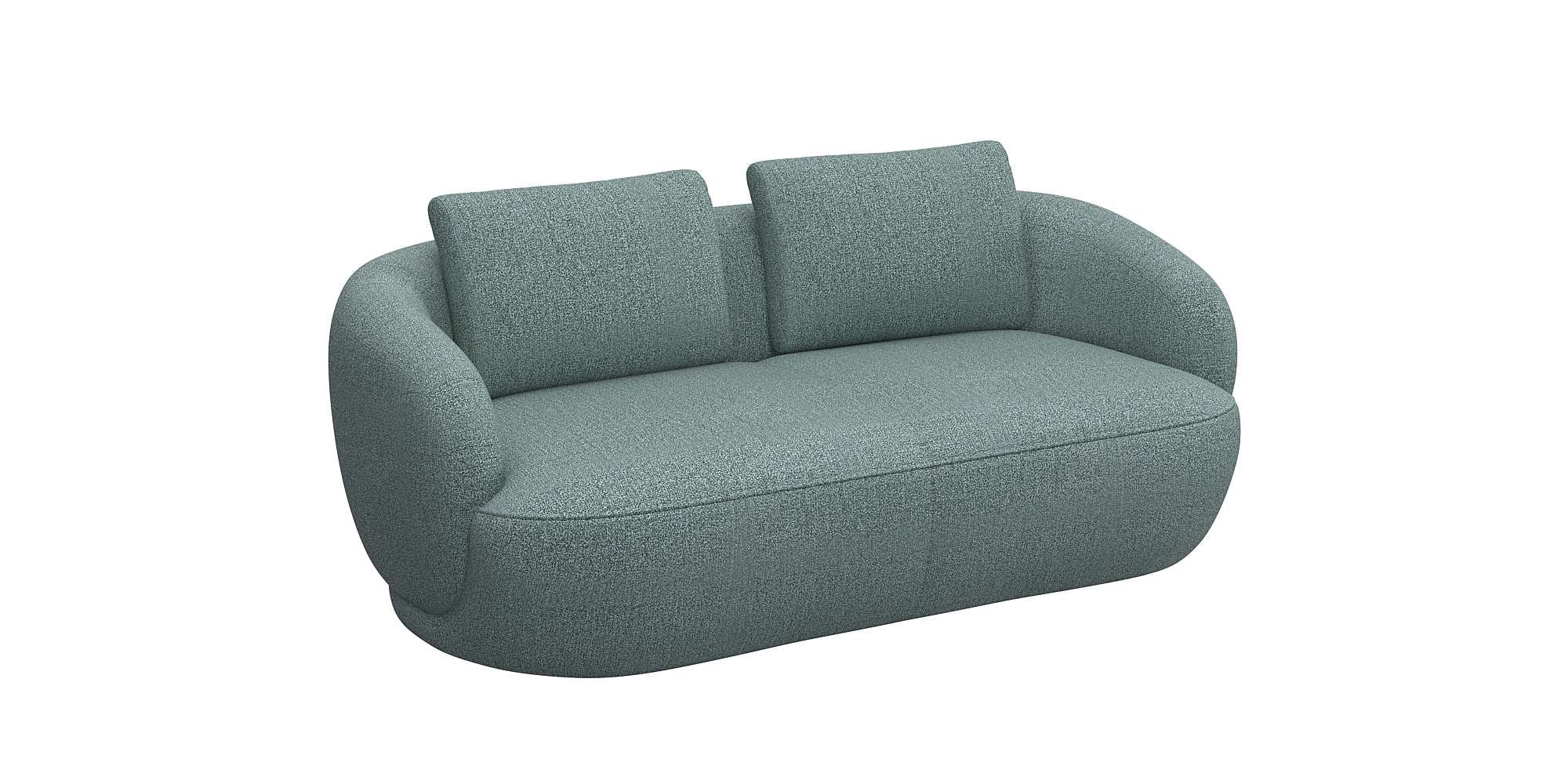 FLEXLUX 2,5-Sitzer »Torino, rund, Couch, Loveseat,«, Modernes, organisches Sofa-Design, Kaltschaum, Wellenunterfederung