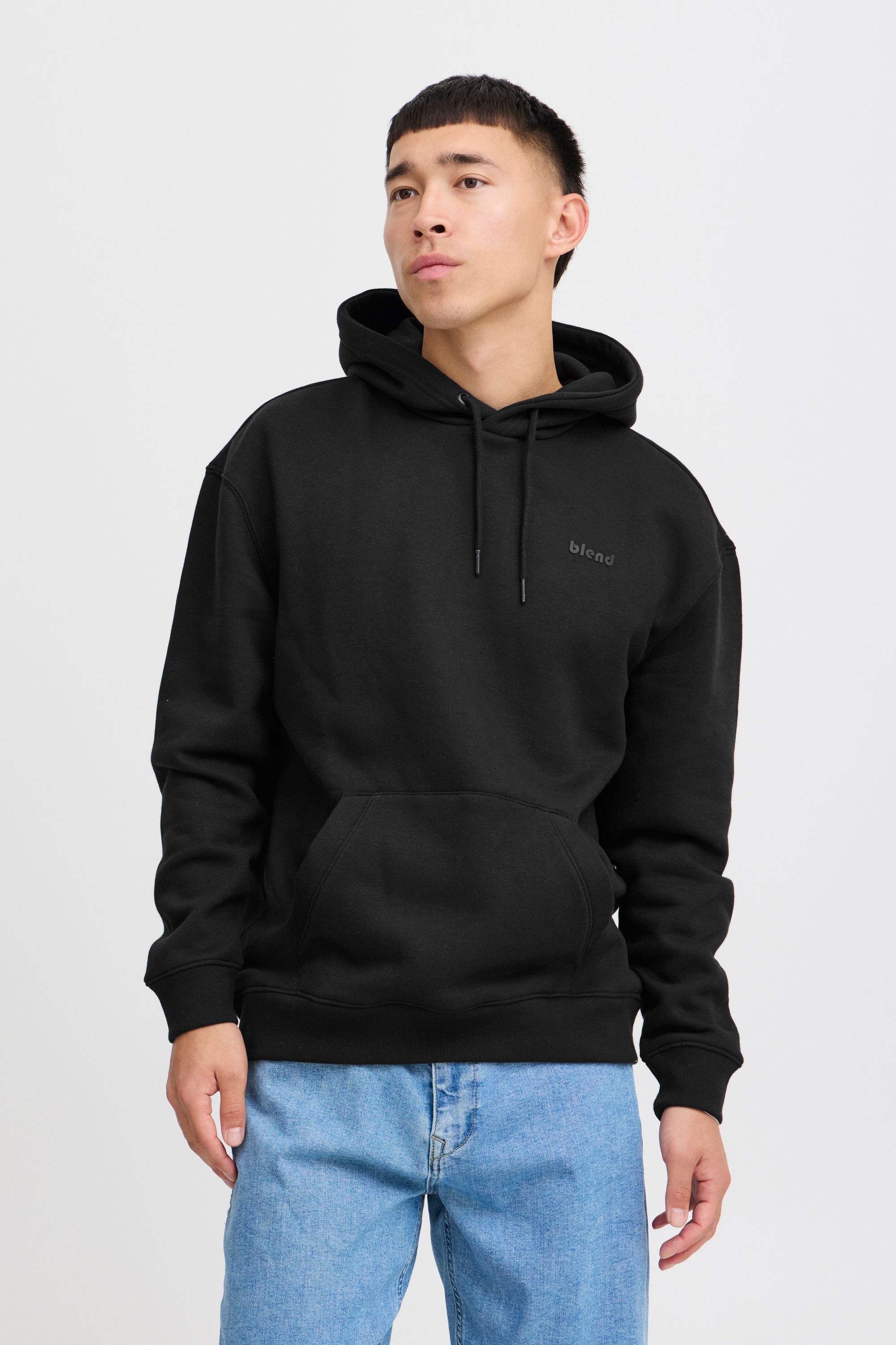 Kapuzenpullover BLEND "BHDownton", Herren, Gr. XXL, schwarz, Sweatware, 50% Baumwolle, 50% Polyester, unifarben, regular fit normal, ohne Ausschnitt, Pullover Kapuzenpullover, Klassisches Sweatshirt mit Rundhalsausschnitt und Kängurutasche 2