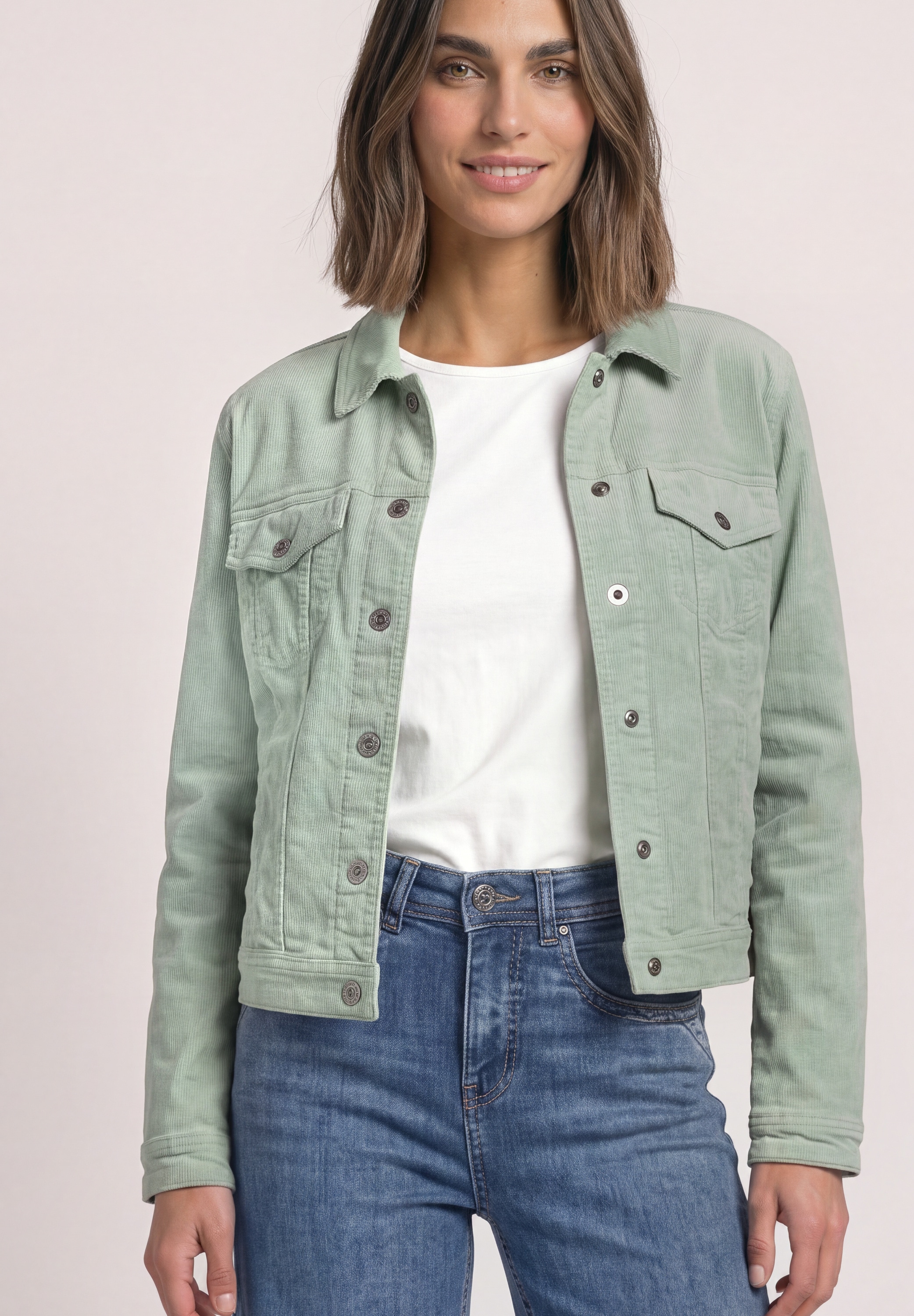 STREET ONE Cordjacke ohne Kapuze mit Brusttaschen