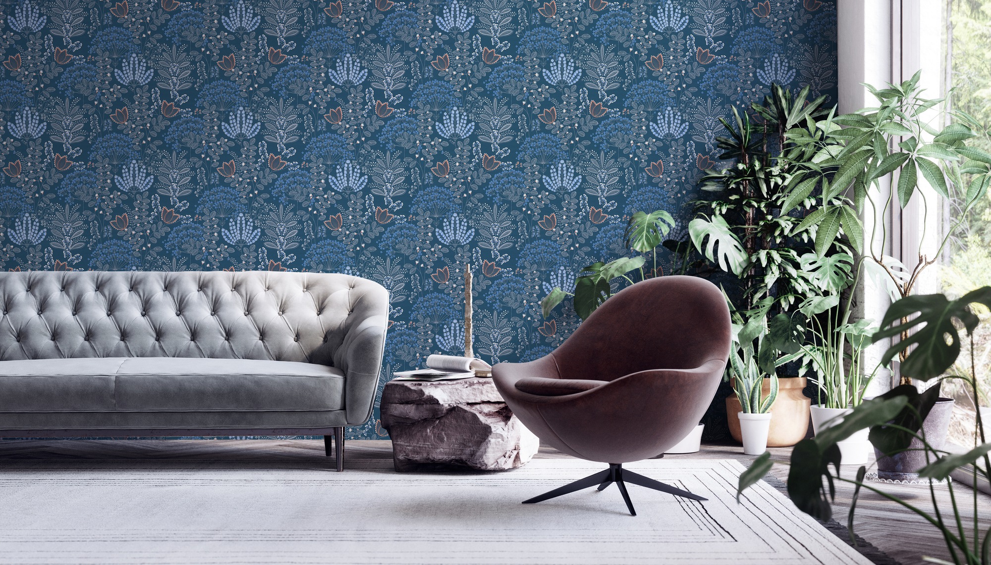 living walls Vliestapete »Famous Garden Blumen-Tapete Mustertapete Blümchen Blume«, matt, Vliestapete floral für Schlafzimmer Küche Wohnzimmer Blumen Design
