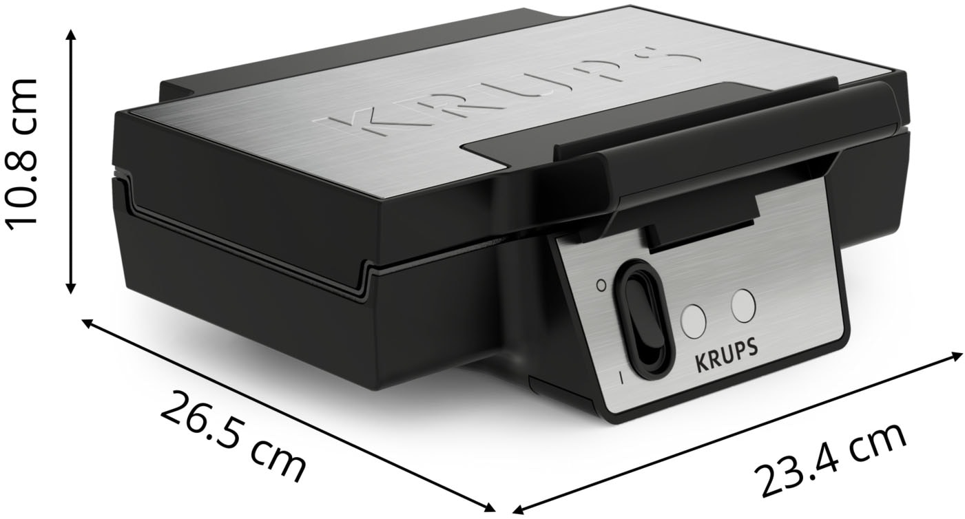 Krups Waffeleisen »Iconic mit elegantem Design, Keramik-Antihaftbeschichtung«, 850 W, extra-tiefe Platten, Maße: 23,4 x 26,5 x 10,8 cm, FDK261
