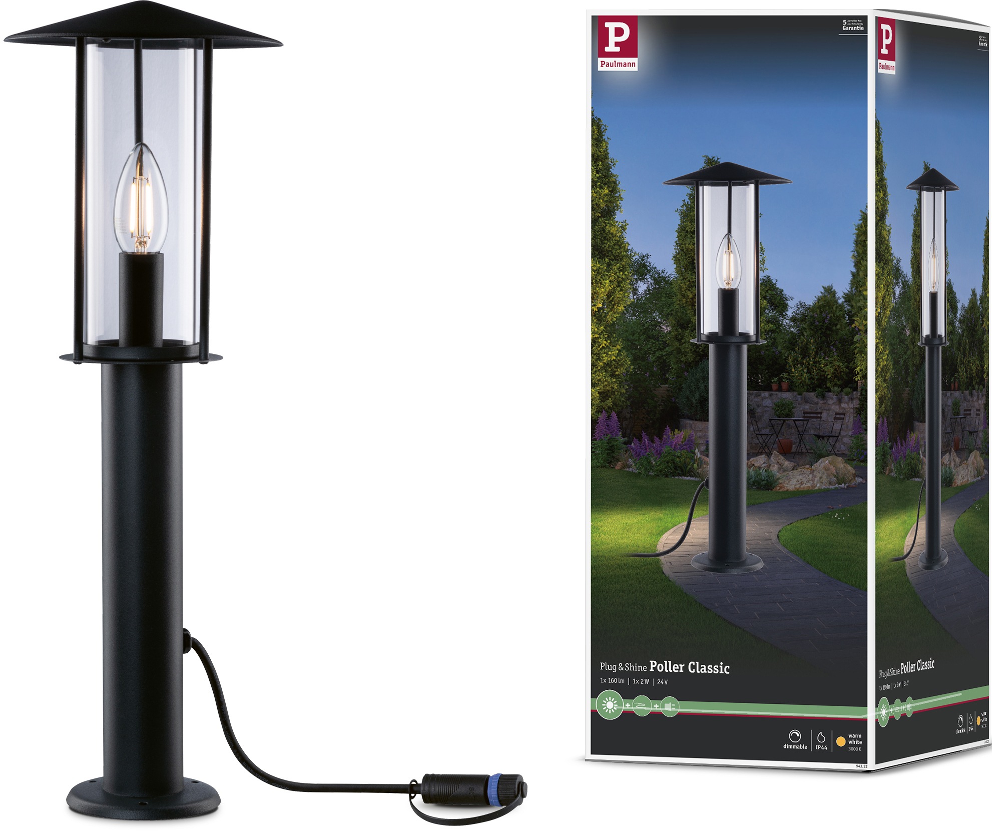 LED Gartenleuchte »Poller«, 1 flammig-flammig, E14, IP44 2W 24V Anthrazit E14