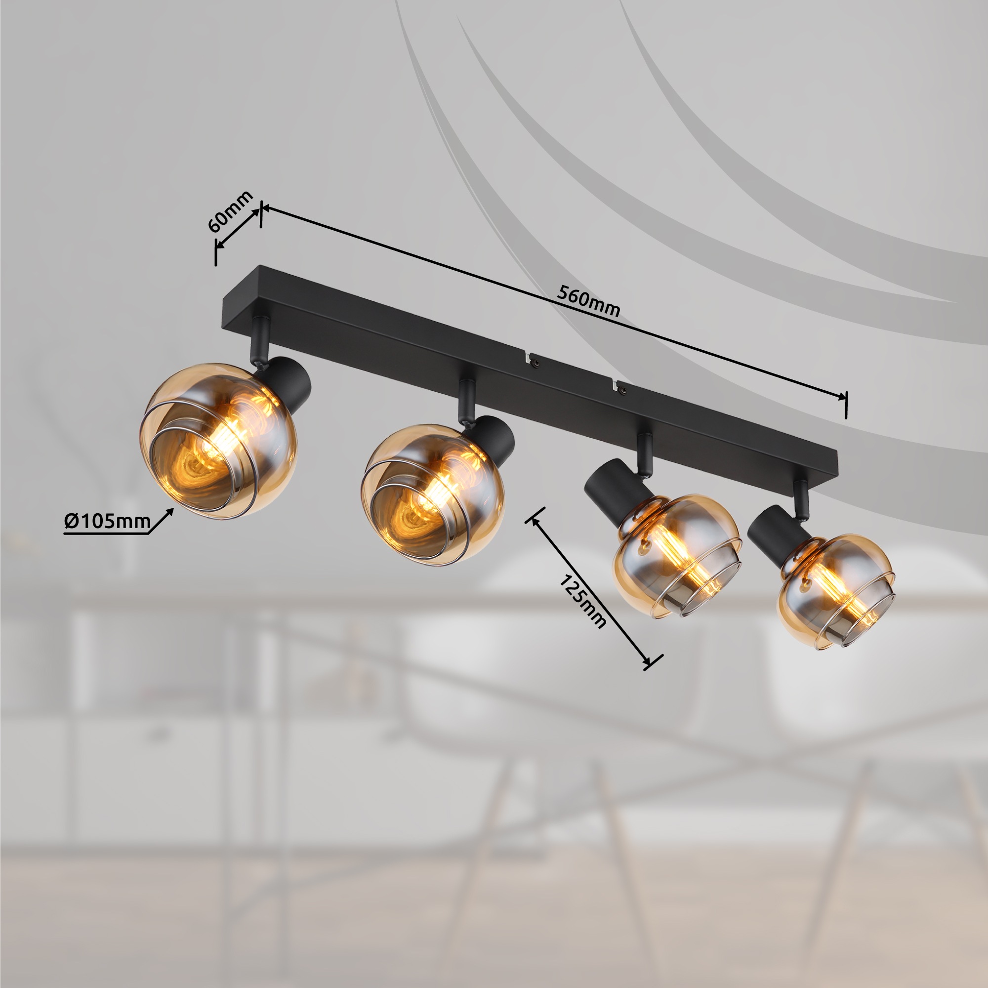 GLOBO LIGHTING Deckenstrahler »TOKKI« E14 1 Stk. Spot Deckenspot Flur Schlafzimmer Wohnzimmer