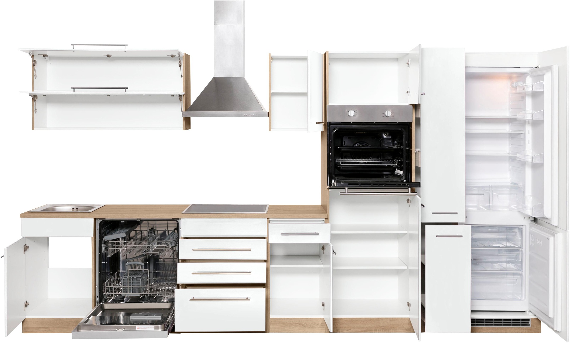 KOCHSTATION Küchenzeile »KS-Eton« ohne E-Geräte, Breite 360 cm