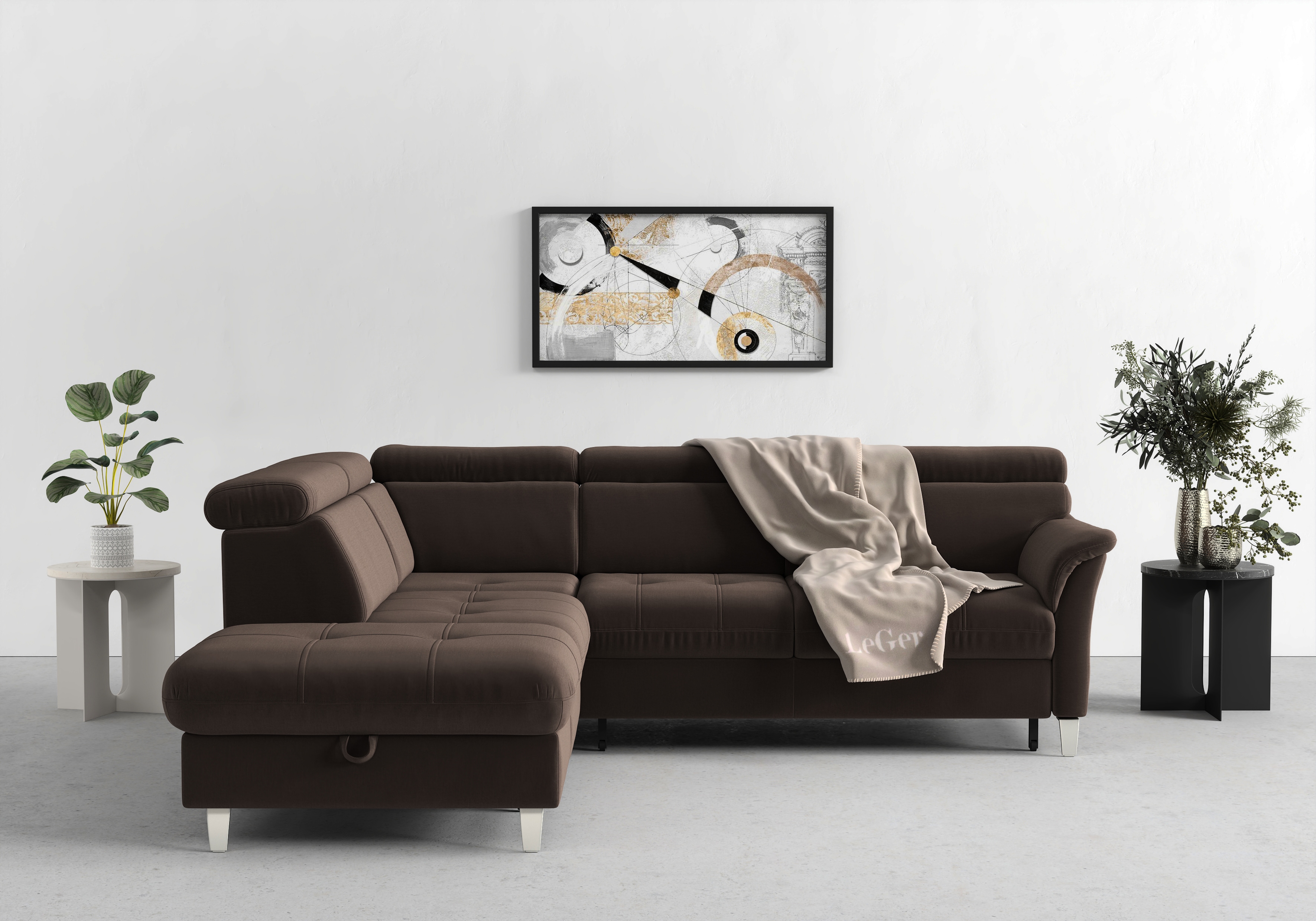 sit&more Ecksofa "Marano L-Form" inklusive Kopfteilverstellung, optional Schlaffunktion & Bettkasten