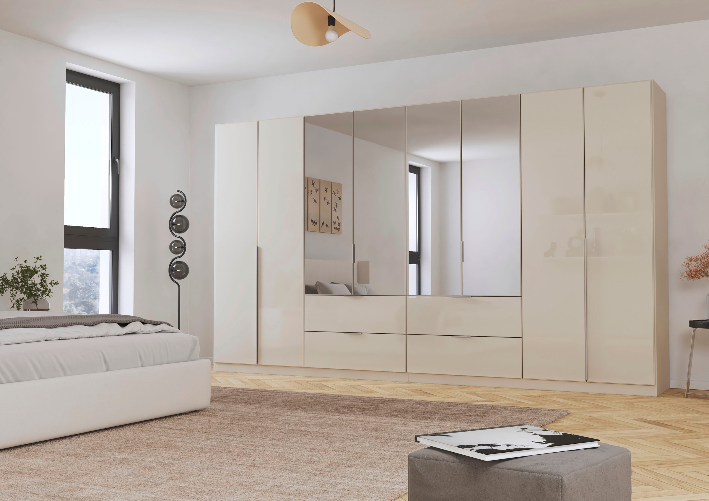 Thumbnail - rauch Drehtürenschrank "Kleiderschrank Kleiderschränke Schrank Garderobe AGORDO mit Glasfront" in zwei Griff-Farben, Bre...