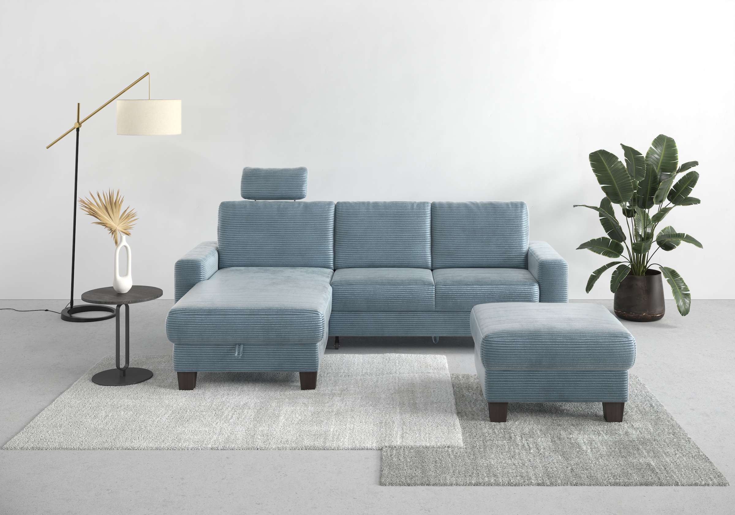 Home affaire Ecksofa "Summer L-Form", mit Recamiere, mit oder ohne Bettfunk günstig online kaufen