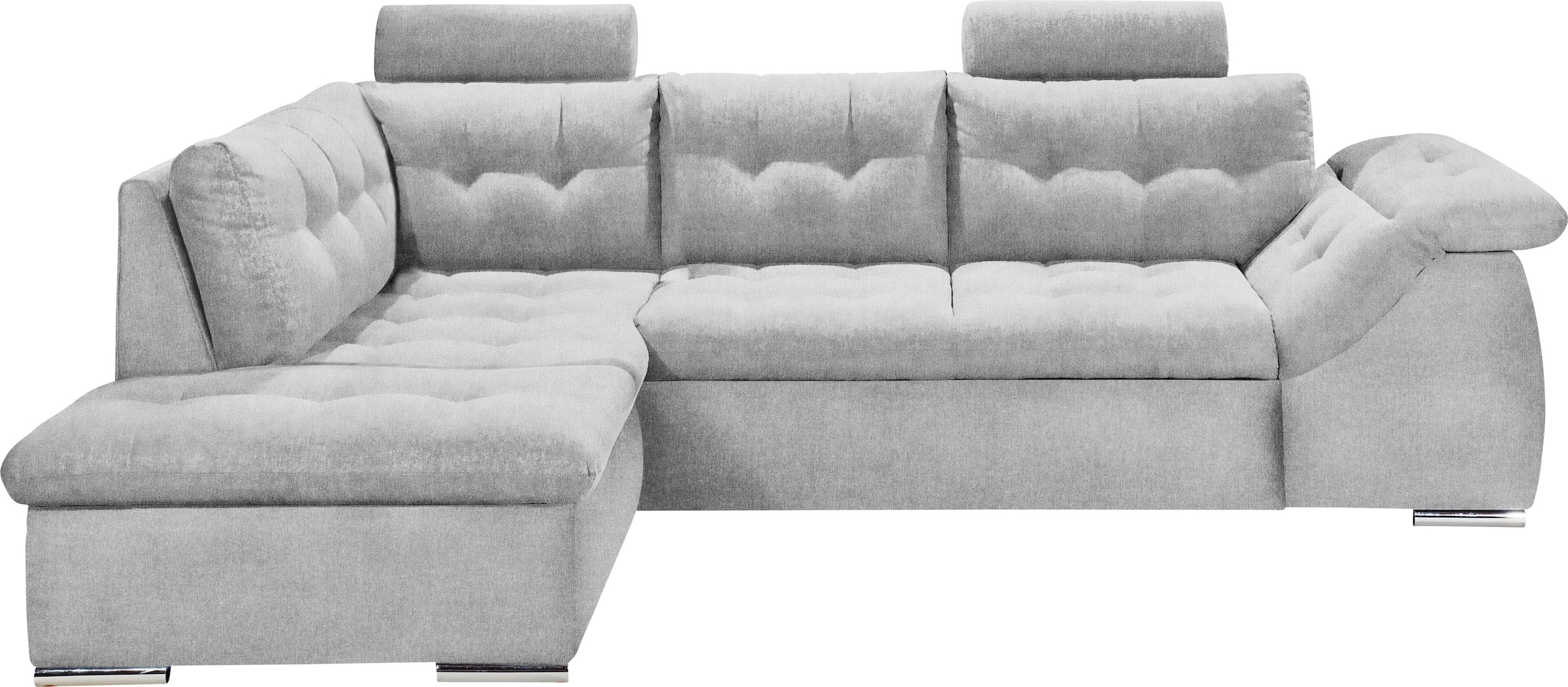 ED EXCITING DESIGN Ecksofa Oman, mit Bettfunktion, Bettkasten, Armteilverstellung und  Kopfstützen