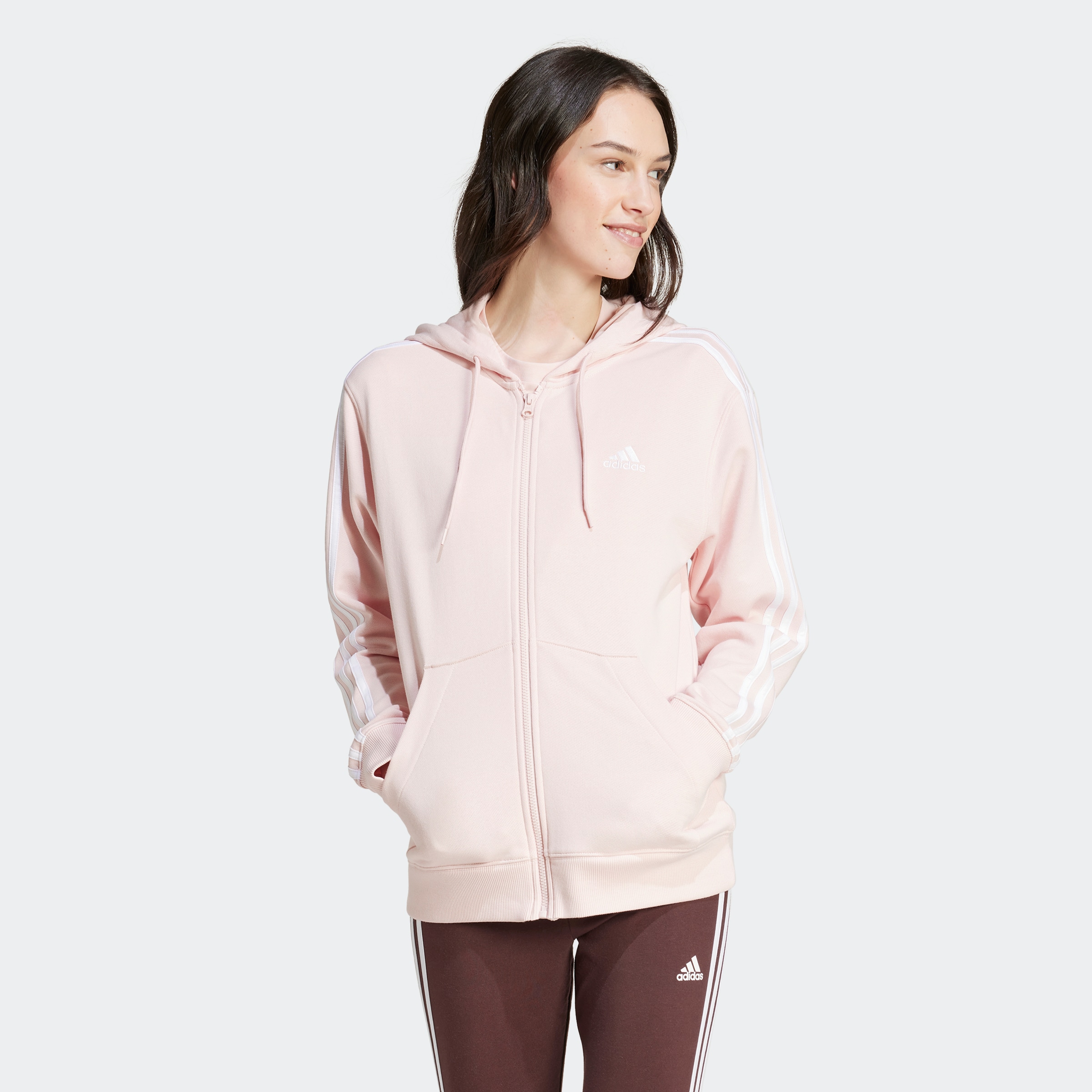 adidas Sportswear Kapuzensweatjacke "ESSENTIALS 3STREIFEN FRENCH TERRY REGU günstig online kaufen