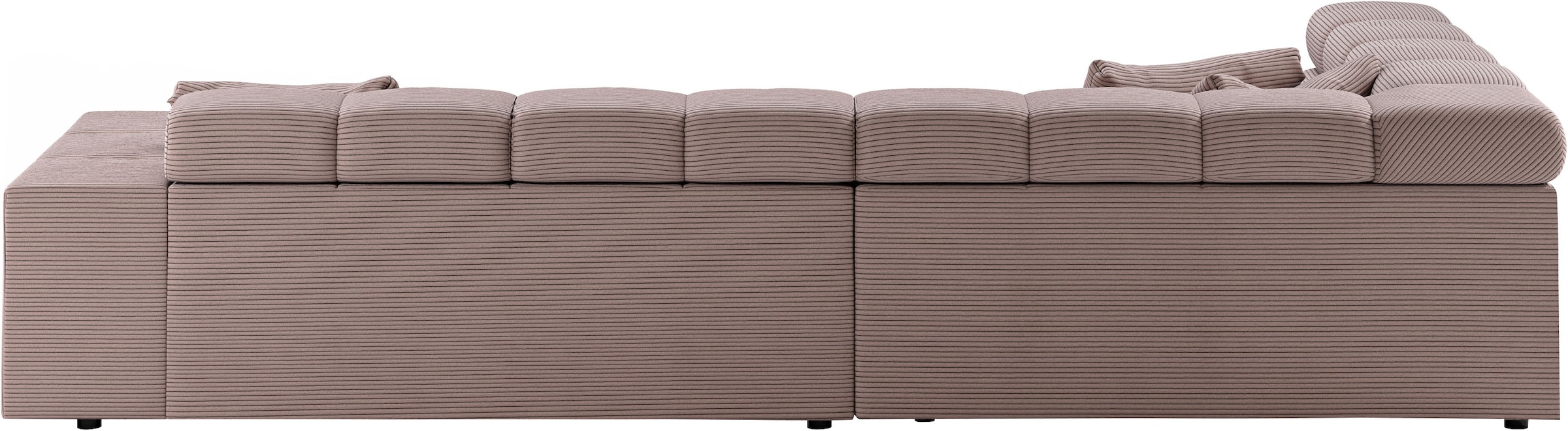 INOSIGN Ecksofa »Ancona incl. Kopfteilverstellung, Zierkissen Breite 319cm, L-Form«, wahlweise motorische Sitztiefenverstellung, auch in Cord + Easy Care