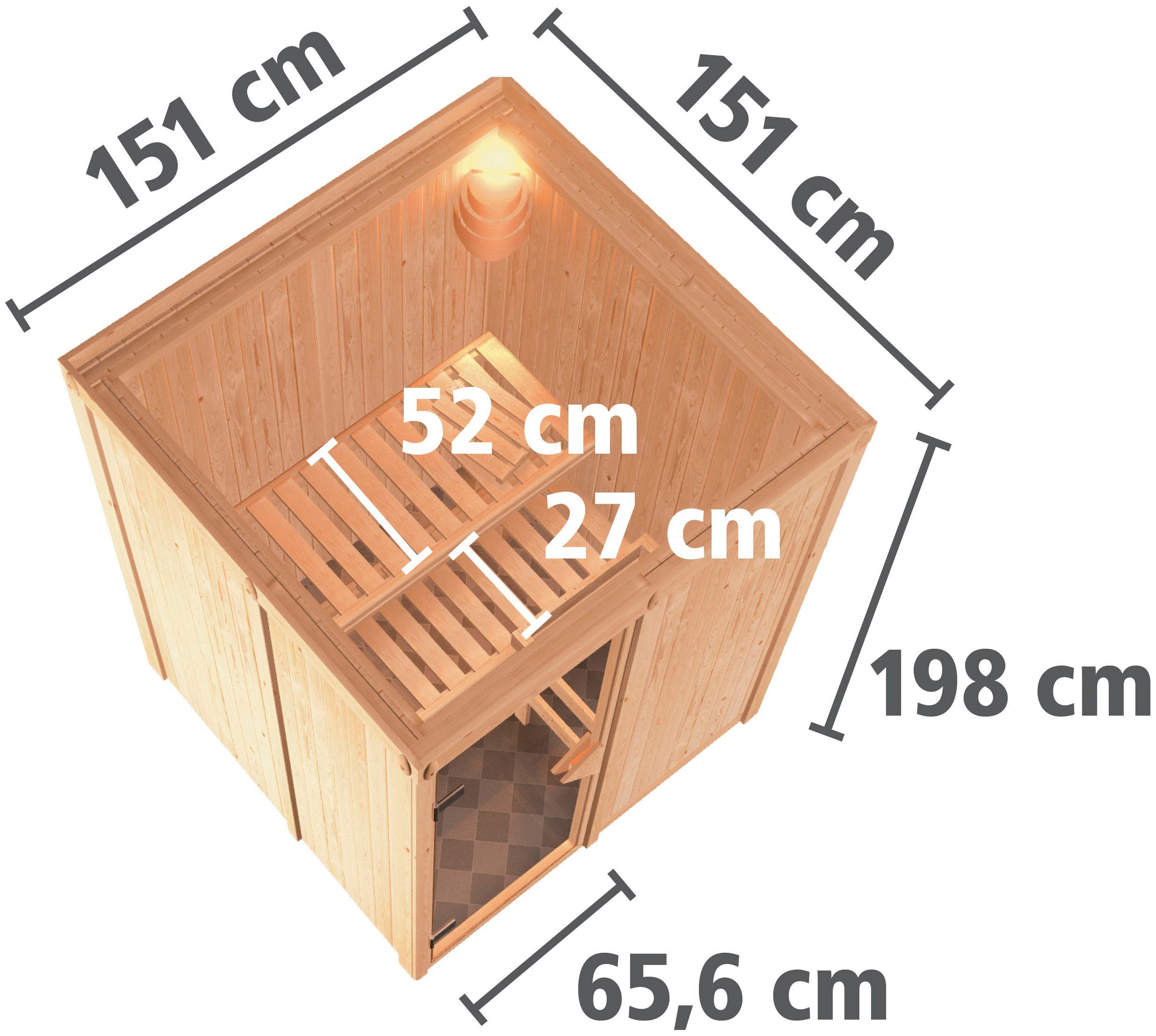 Karibu Sauna »Norin«, 9 KW-Ofen mit integrierter Steuerung