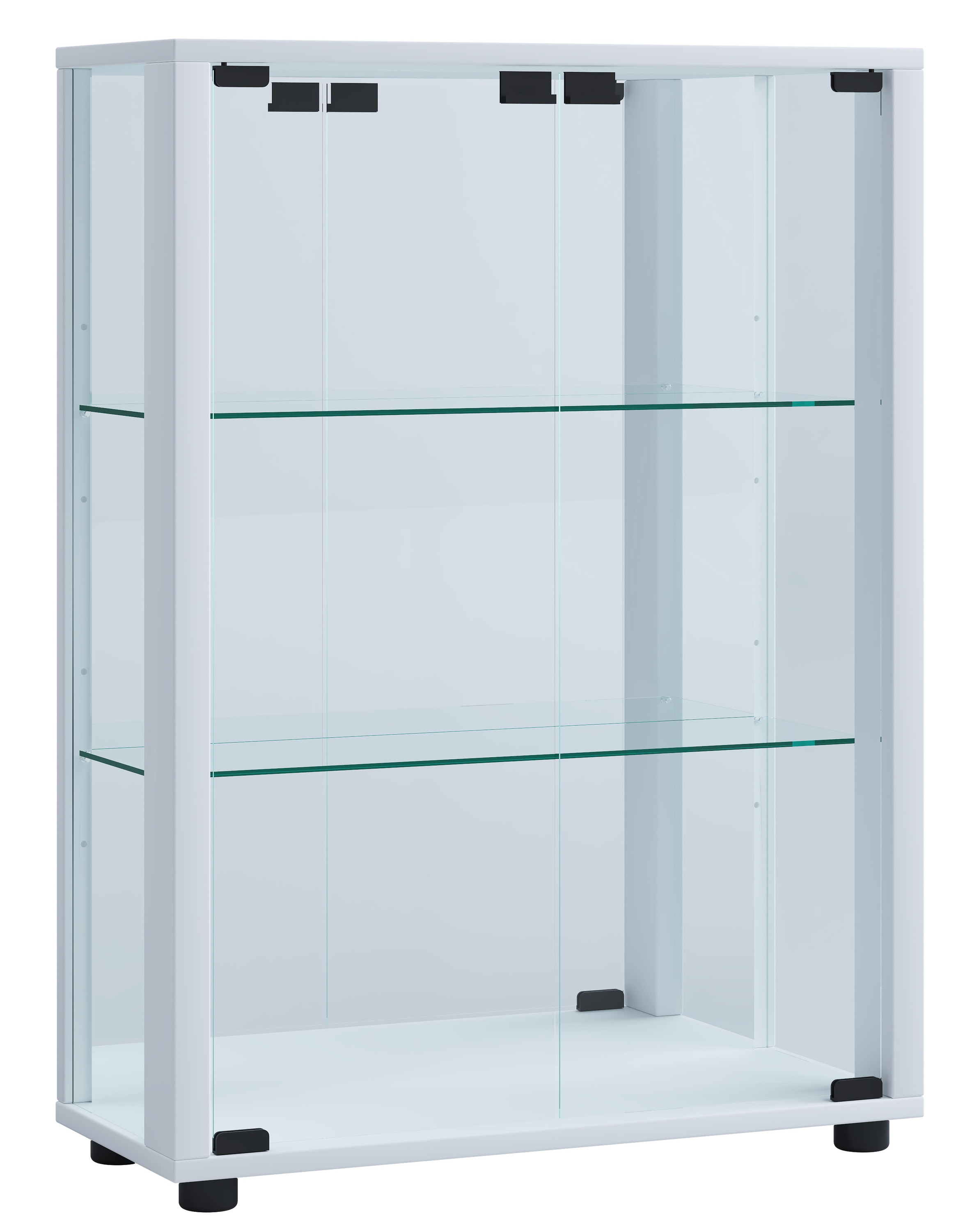 VCM Vitrine »VCM Glasvitrine stehend | Vitrine Glas mit ESG-Sicherheitsglas | Maße ca. H. 80 x B. 60 x T. 25 cm | Standvitrine Glas | Modern und platzsparend | Glas Vitrinenschrank ¿ Sintalo Spiegel«, (1 St.)