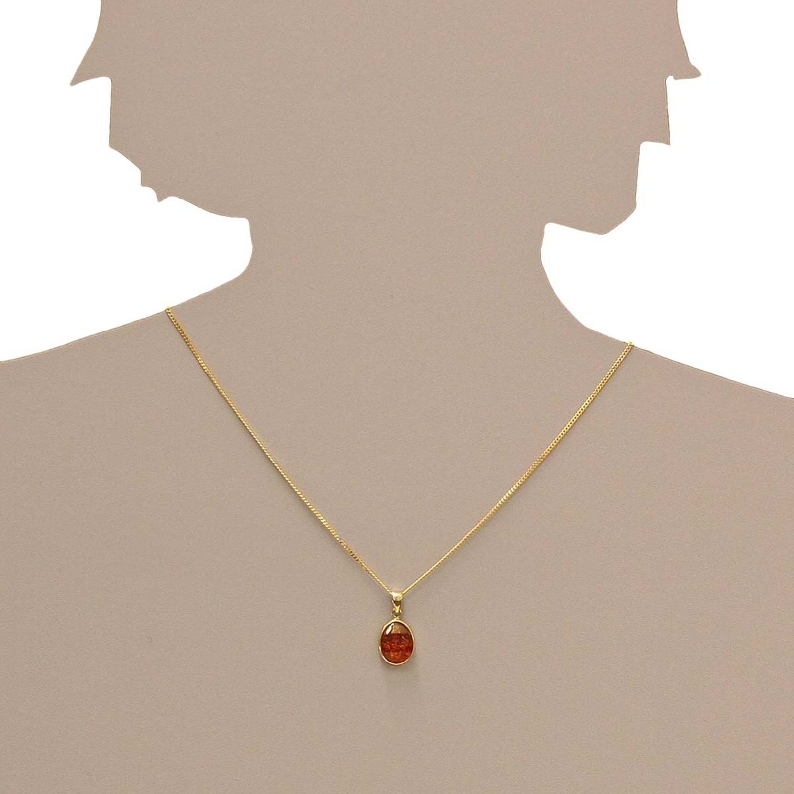Ostsee-Schmuck Classic 13x10 mm Pendant Gold 333 Amber 2