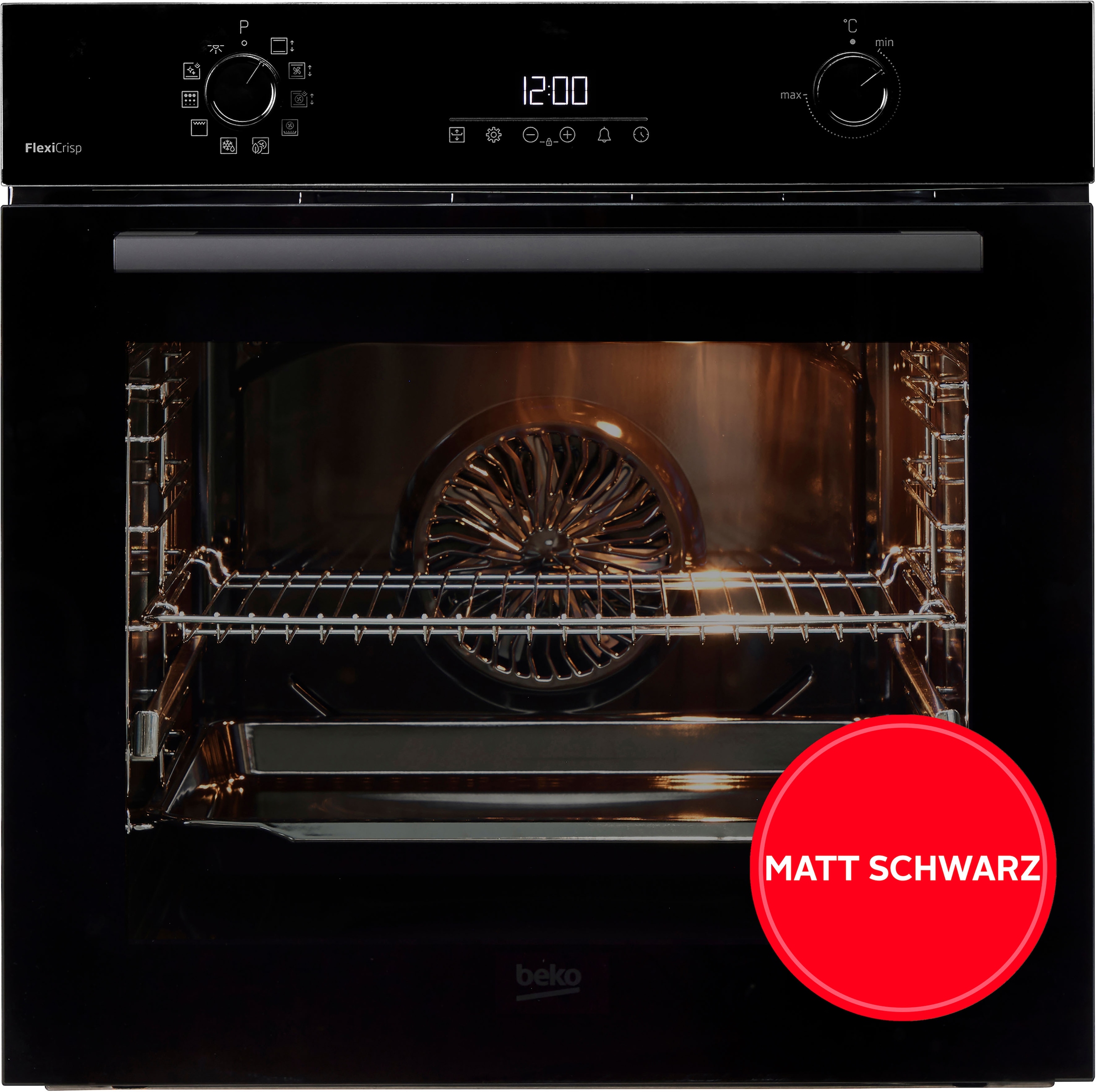 BEKO Pyrolyse Backofen "BCBIS17300BMPF", B:59,4cm H:59,5cm T:56,7cmschwarz, Backöfen, Dampf für knusprige Kruste & fluffiges Inneres dank SteamAdd