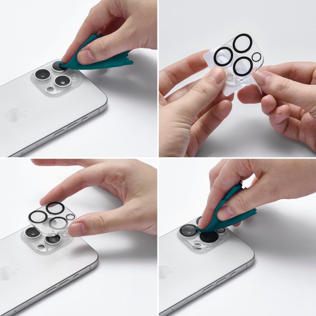 Hama Kameraschutzglas »Kameraschutz für iPhone 15 Pro/15 Pro Max (Panzerglas Handykamera, 9H)«, für iPhone 15 Pro/15 Pro Max, stoßfest, kratzfest, robust
