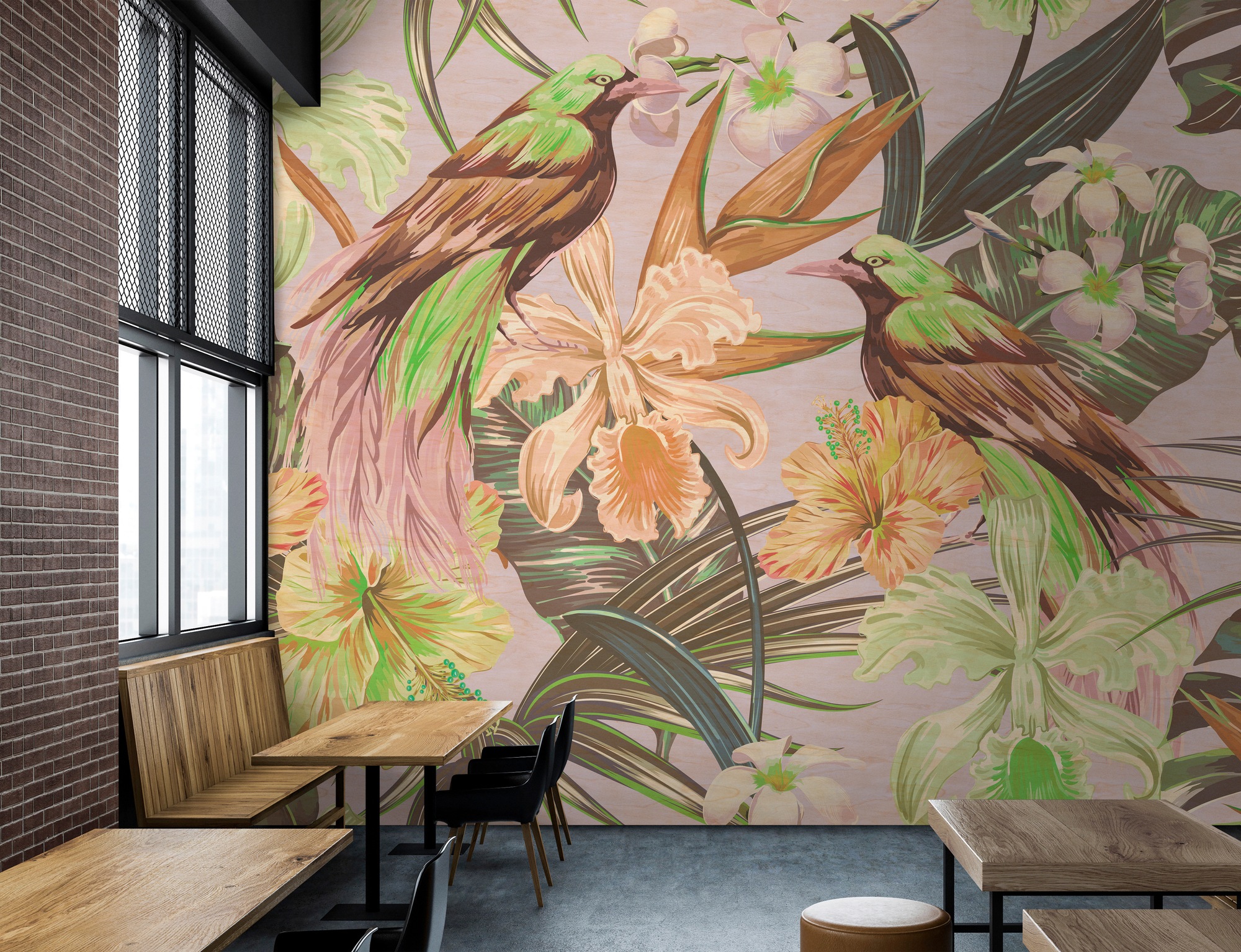 living walls Fototapete »Walls by Patel Exotic Birds 2«, Vlies, Wand, Schräge