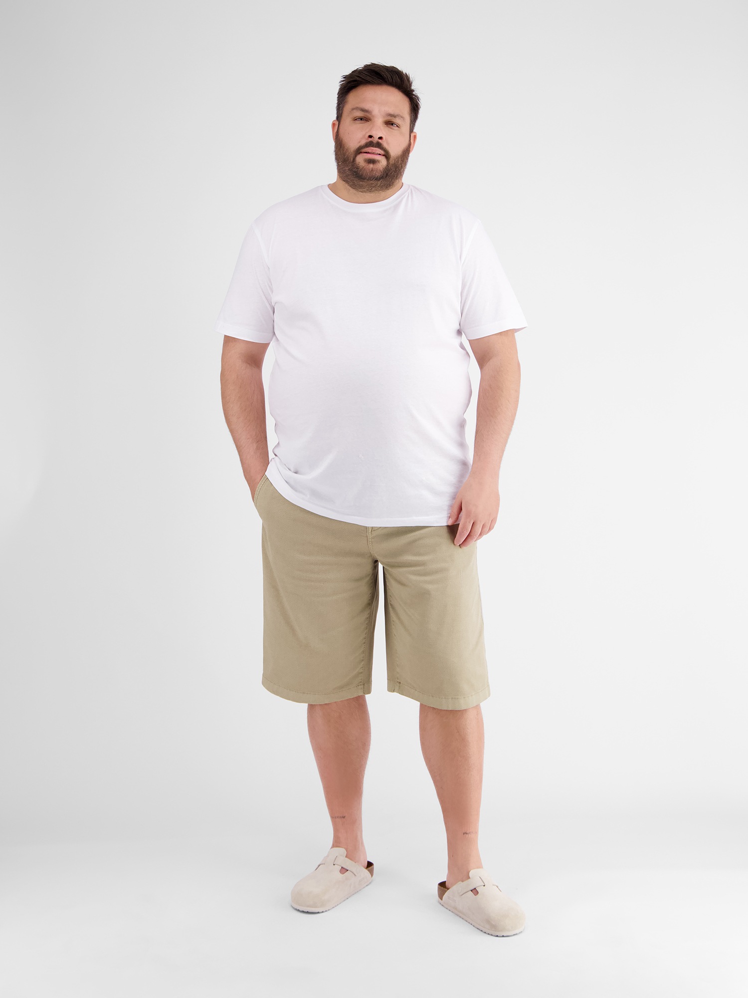 LERROS Bermudas »LERROS Chino-Bermuda mit Gürtel, in Großen Größen«, (Set)