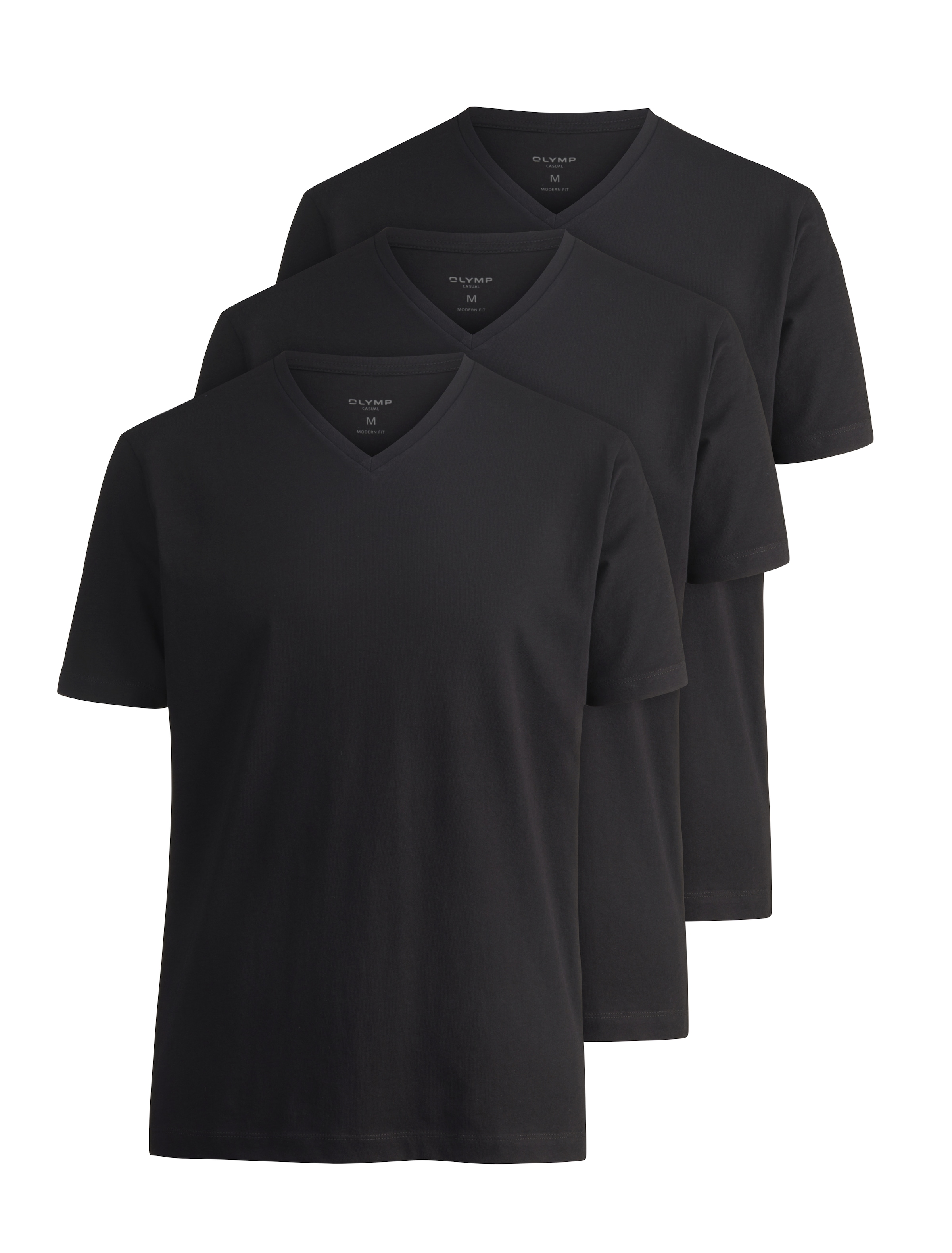 OLYMP T-Shirt Packung, 3er, 3 Stk. tlg. V-Ausschnitt, modern fit, reine Bau günstig online kaufen