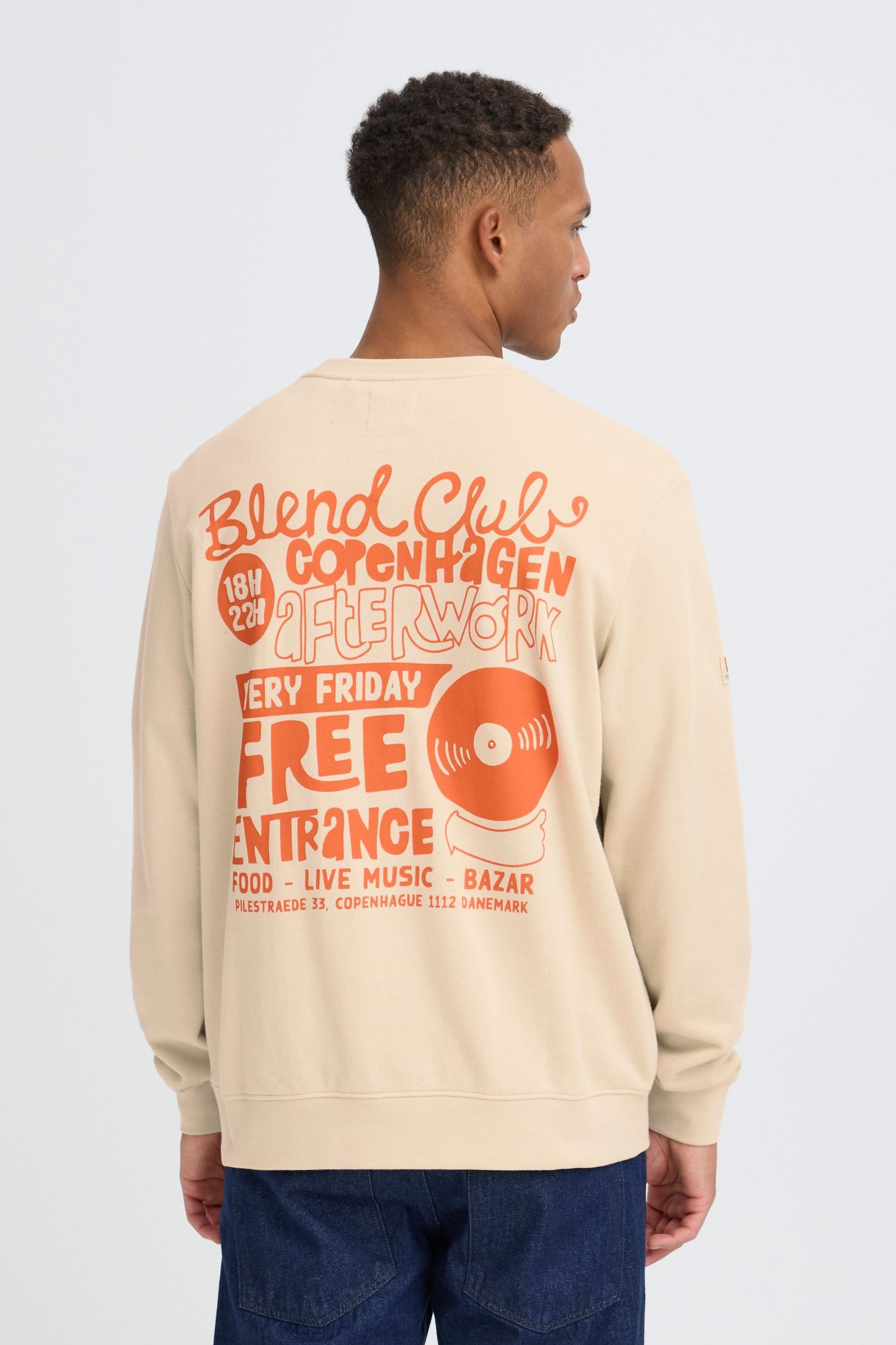 BLEND BHSun Men's Long Pullover Oyster Gray XL 3