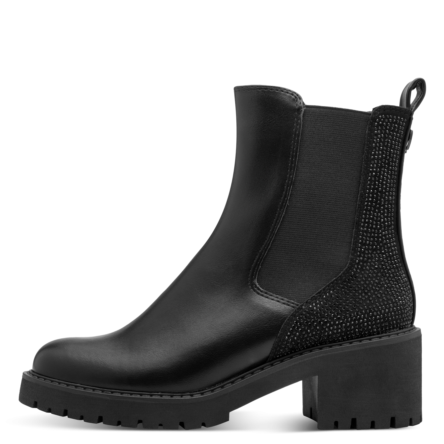 MARCO TOZZI Chelseaboots, Blockabstz, Stiefelette mit funkelenden Strassste günstig online kaufen