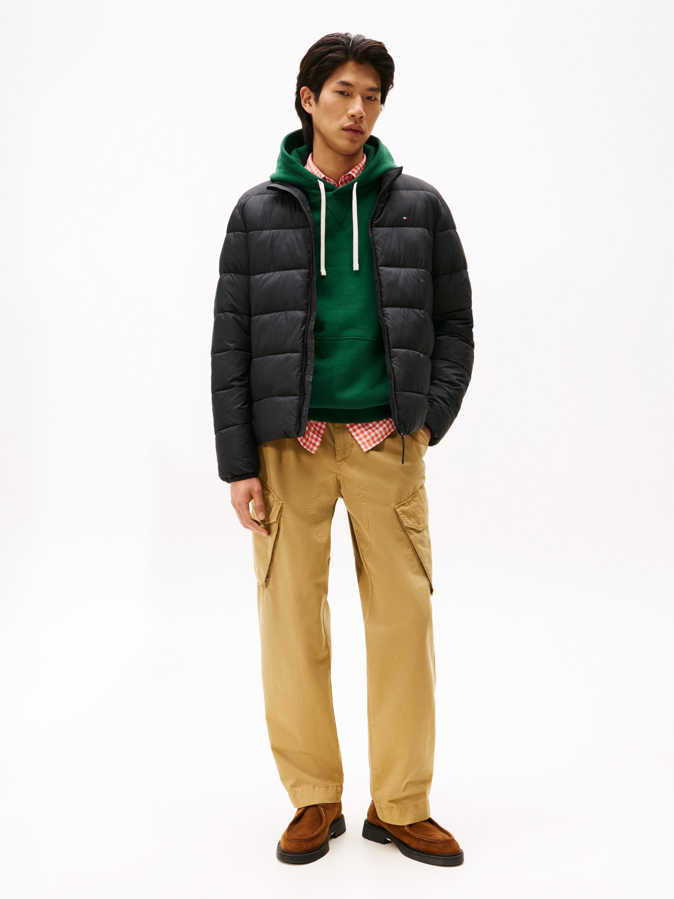 Tommy Hilfiger Steppjacke »MID WEIGHT STAND COLLAR«, ohne Kapuze, Winterjacke, Übergangsjacke