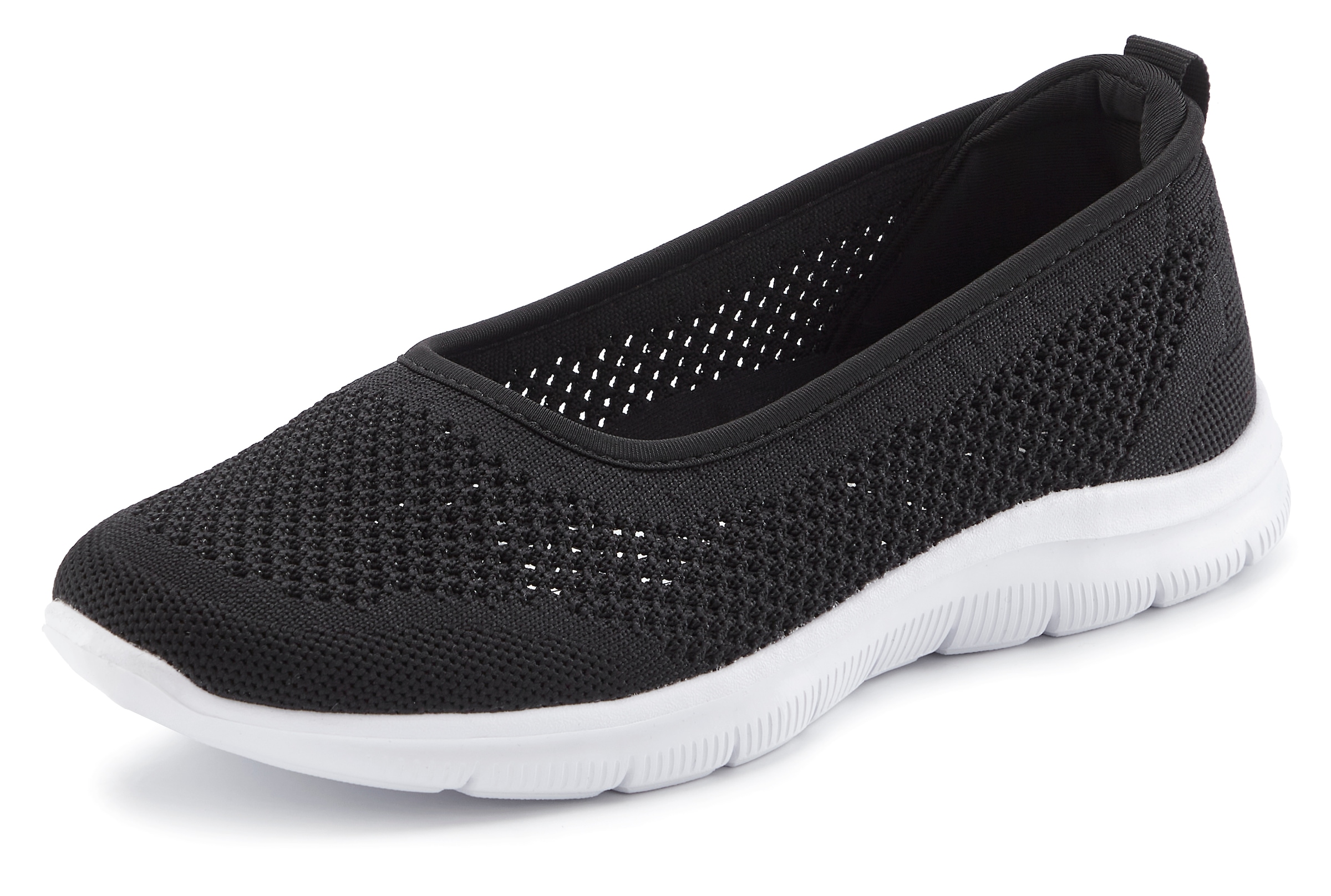 LASCANA Sneaker Ballerinas, ultraleichter Slipper, Slip-On-Sneaker, Freizeitschuh VEGAN