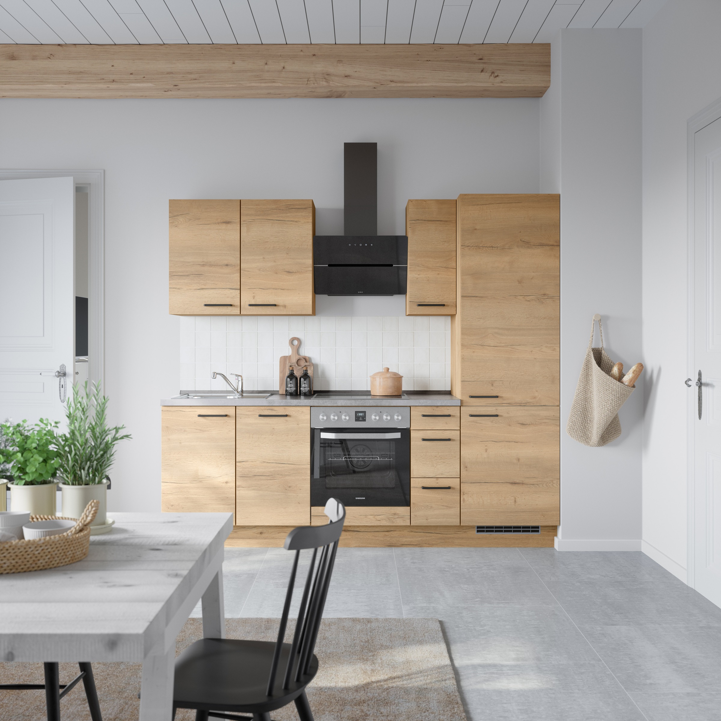 nobilia® Küchenzeile »"Structura II"«, vormontiert, Ausrichtung wählbar, Breite 240 cm, wahlw. mit E-Geräten