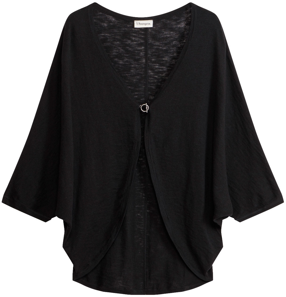 bonprix Strickjacke Oversize-Passform, 3/4-Ärmel, eleganter Stil, aus Baumwolle