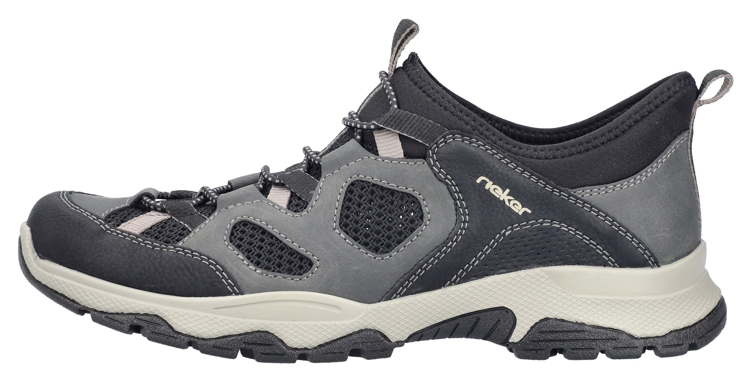 Rieker Slip-On Sneaker, Trekkingschuh, Outdoorschuh, Schlupfschuh mit Gummizug