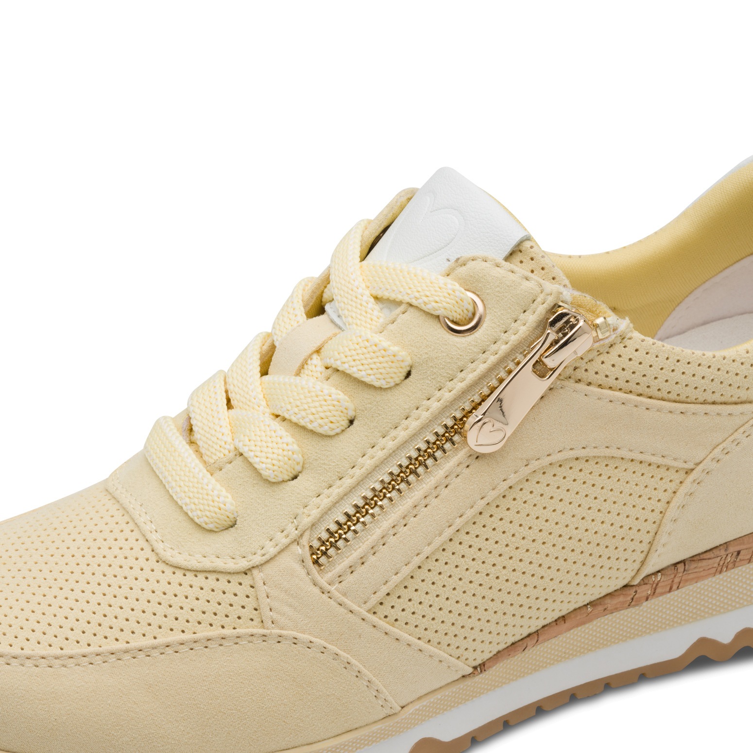 Keilsneaker MARCO TOZZI, Damen, Gr. 39, vanilla kombiniert, Lederimitat, Textil, Veloursleder, Schuhe, Freizeitschuh, Halbschuh, Schnürschuh in veganer Verarbeitung 3