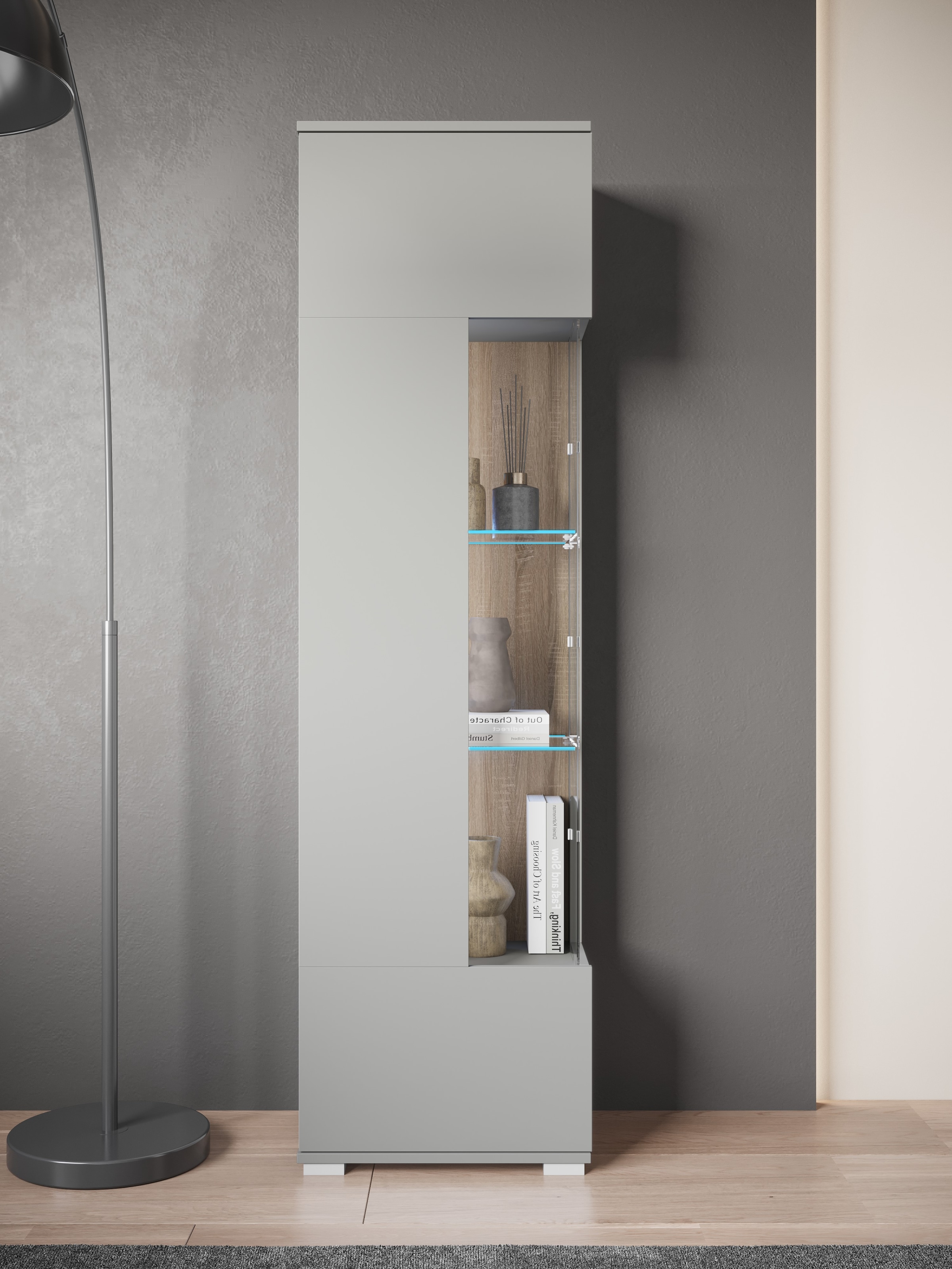 INOSIGN Vitrine »Kenia, stehend und hängend, Türanschlag wechselbar«, (1 St.), Vitrineschrank mit Glastüren 160 cm Höhe