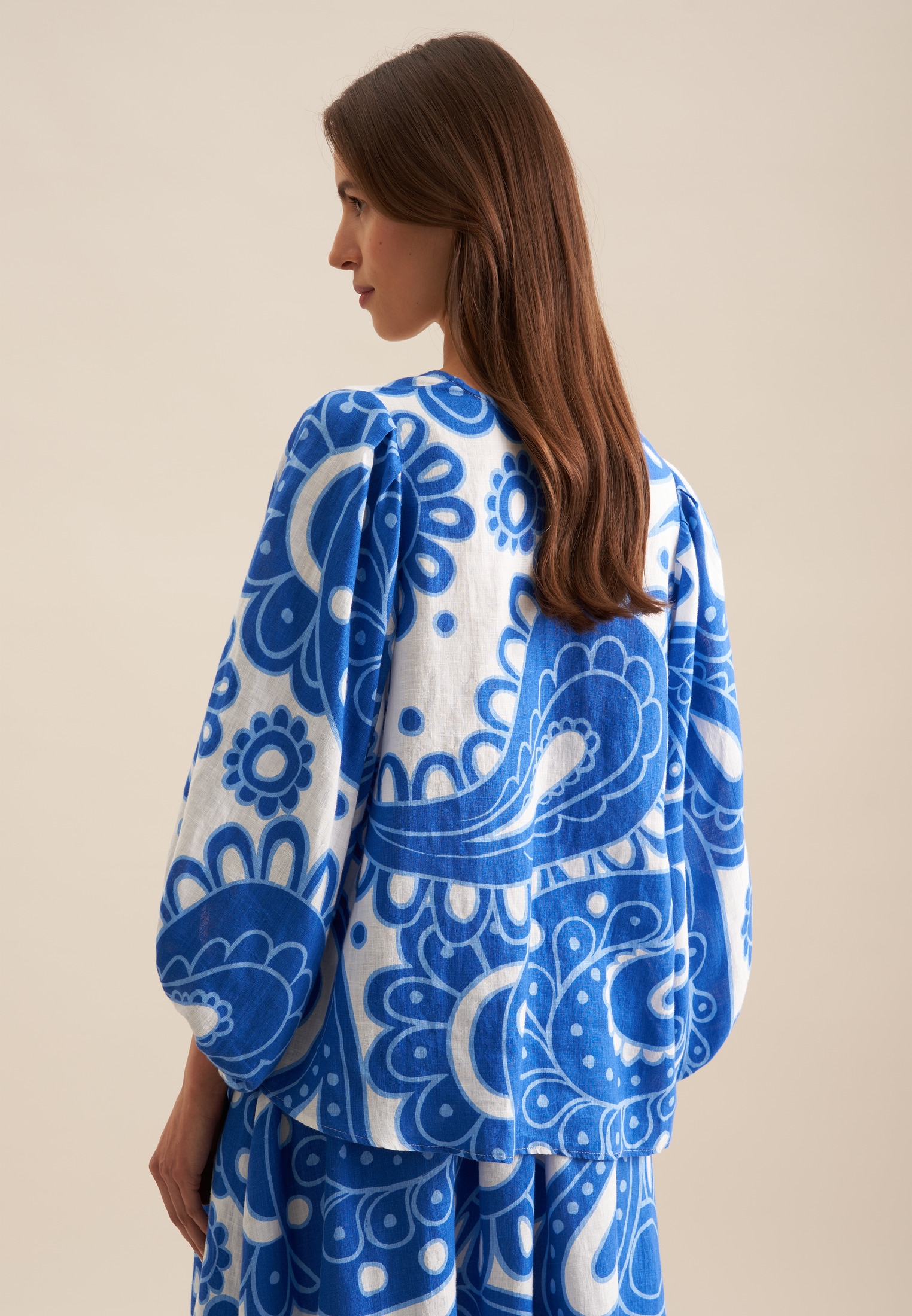 seidensticker Shirtbluse »Schwarze Rose«, 3/4-Arm V-Neck Paisley