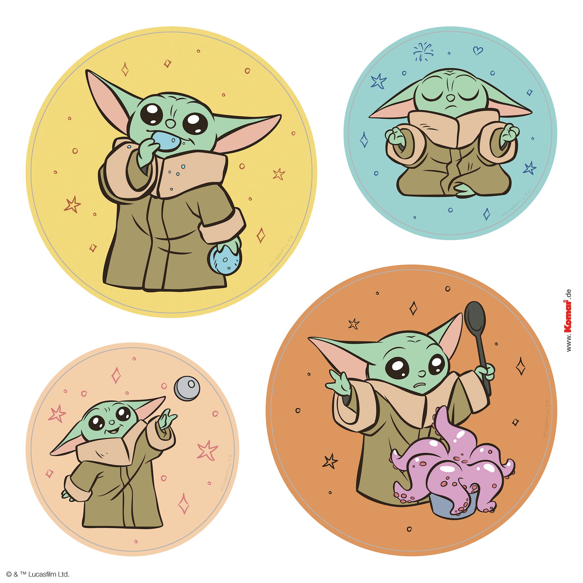 Komar Fensterbild »Fenstersticker - Grogu - Padawan - Größe 30 x 30 cm« 33 x 30 cm, 2 Bogen