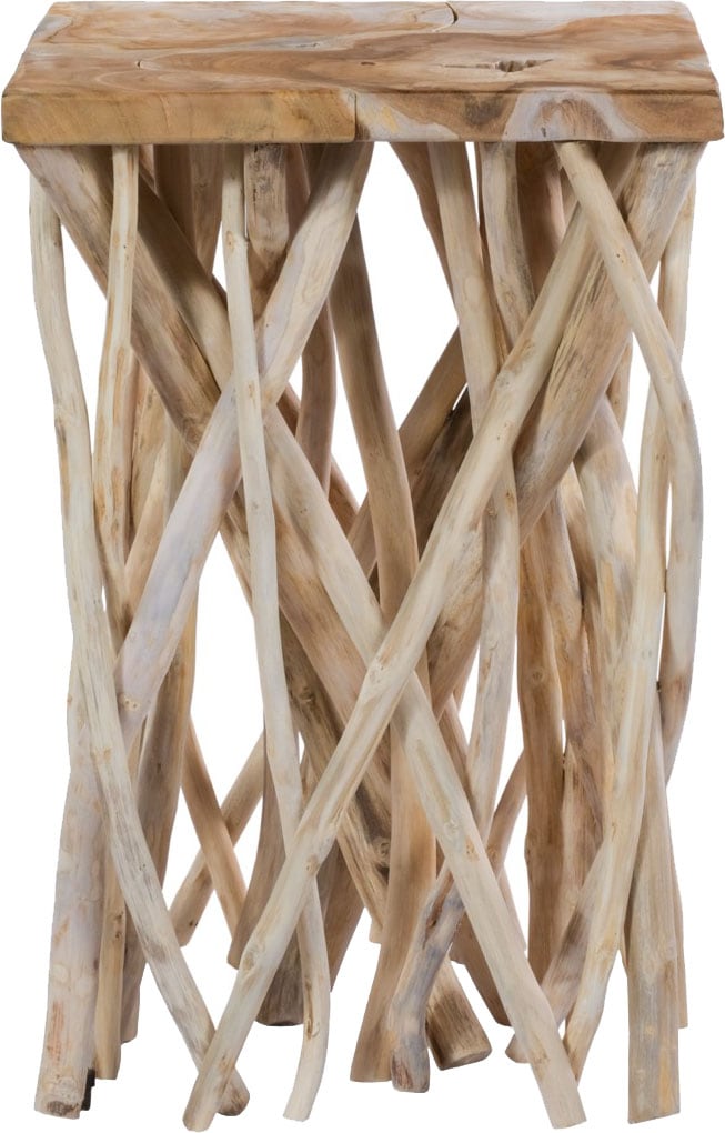 Kayoom Beistelltisch »Radix 225, hochwertiges Teakholz, Natur-Design«, (1 St.), Hochwertiges Teakholz, stabile Bauweise, detailreiche Handarbeit