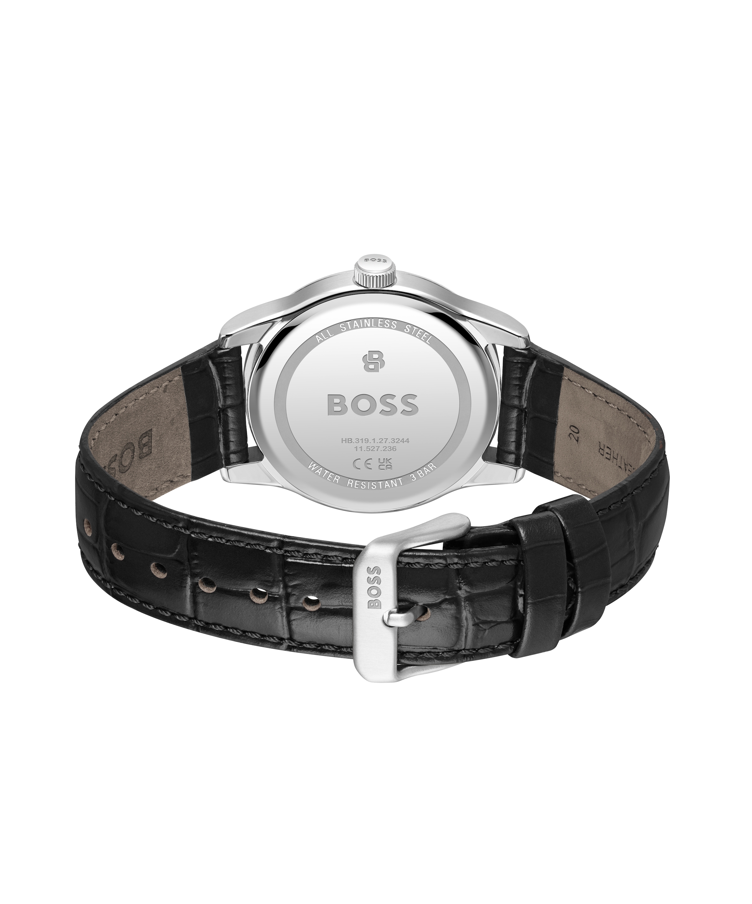 BOSS Quarzuhr »LANGFORD« Armbanduhr, Damenuhr, Herrenuhr, Lederarmband, analog, Tag