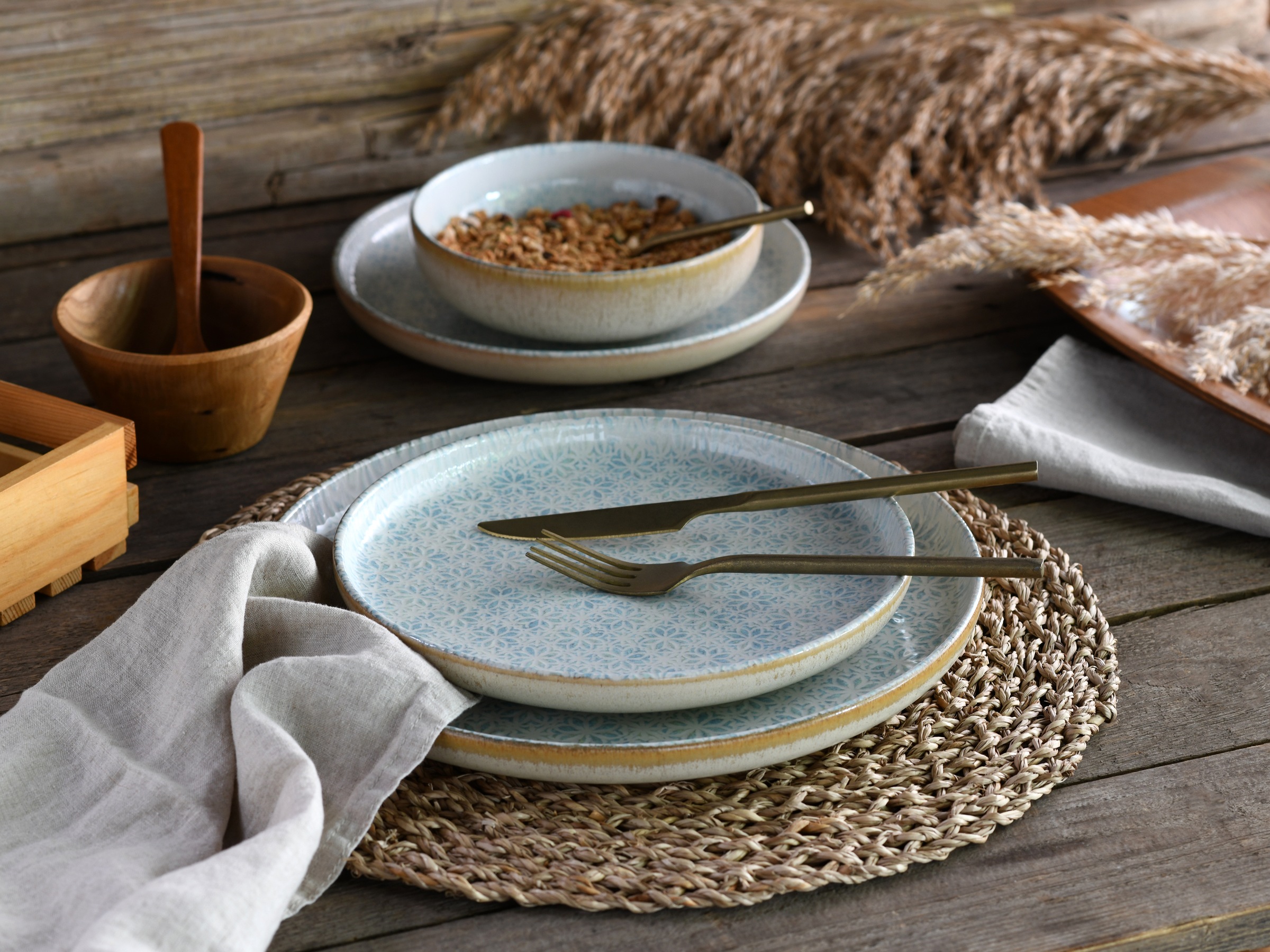 CreaTable Teller-Set »Uno Emiliana, Tellerset 12-tlg«, (Set, 12 tlg.), Shabby Look, Vintage Style