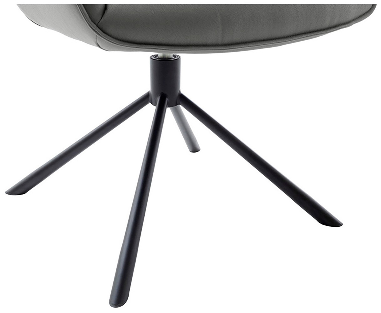 MCA furniture 4-Fußstuhl »MARIN Esszimmerstuhl (2er Set) - Stuhl«, (Set), 2 St., Microfaser, 360° drehbar, Metall schwarz, beweglichen Rücken, belastbar 120 kg