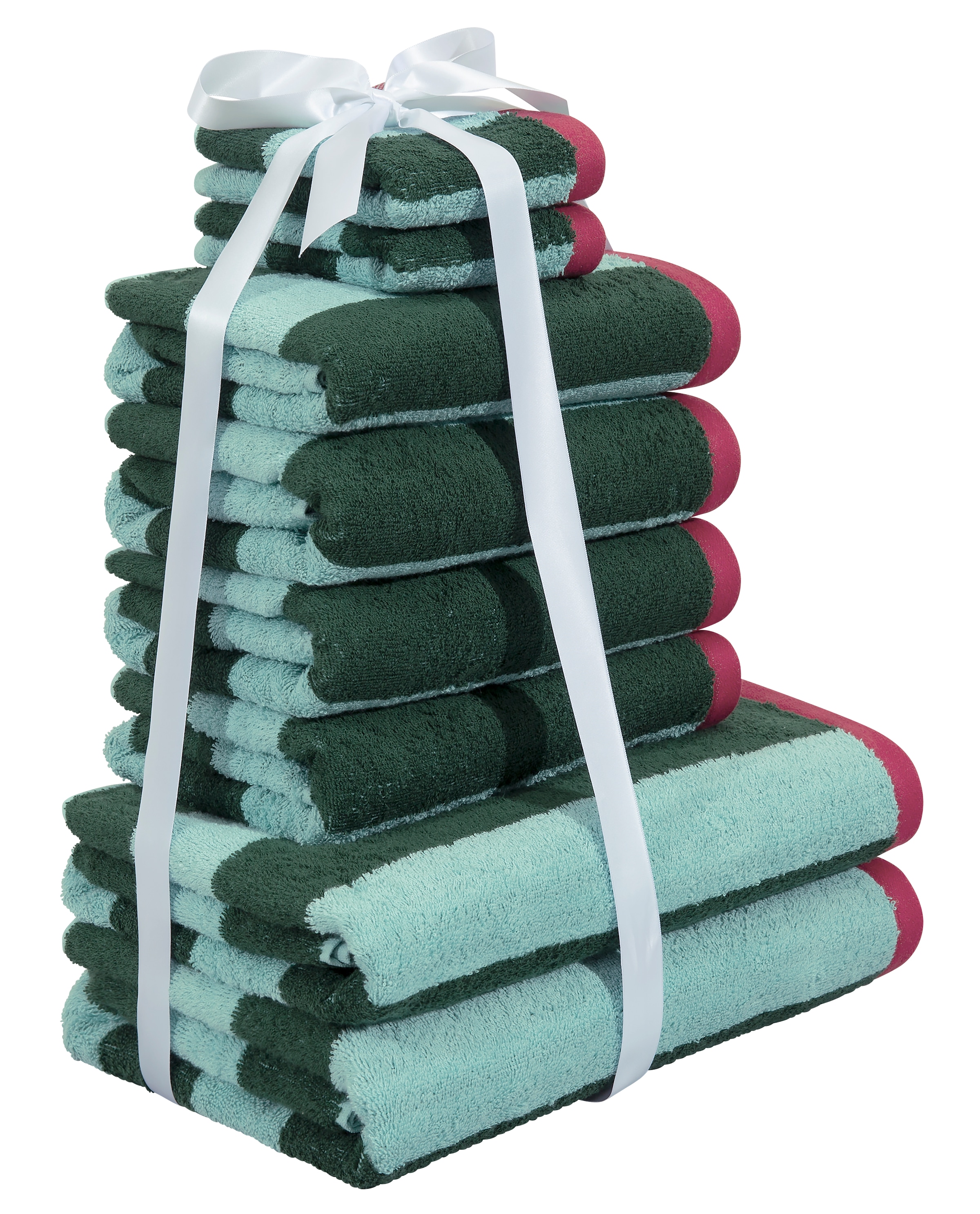 OTTO home Handtuch Set »Elenna, Premium Handtücher, 100% Baumwolle, 500 gr/m², 8-tlg.« Set 8 Frottier Duschtücher, Handtücher, Gästehandtücher, Streifen, 5 Jahre Garantie