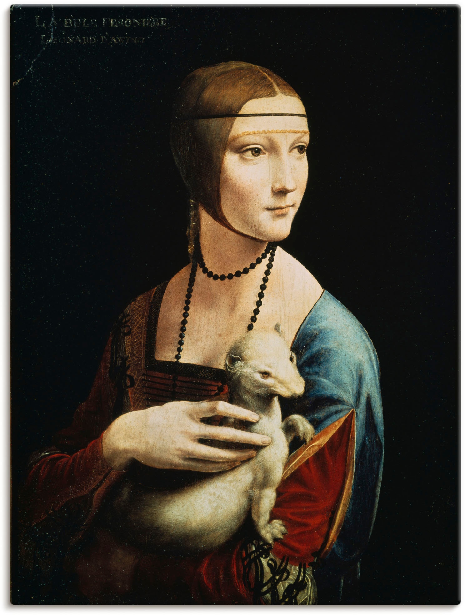 Artland Wandbild "Dame mit dem Hermelin Porträt" Frau 1 Stk. tlg. als Leinwandbild, Poster in verschied. Größen