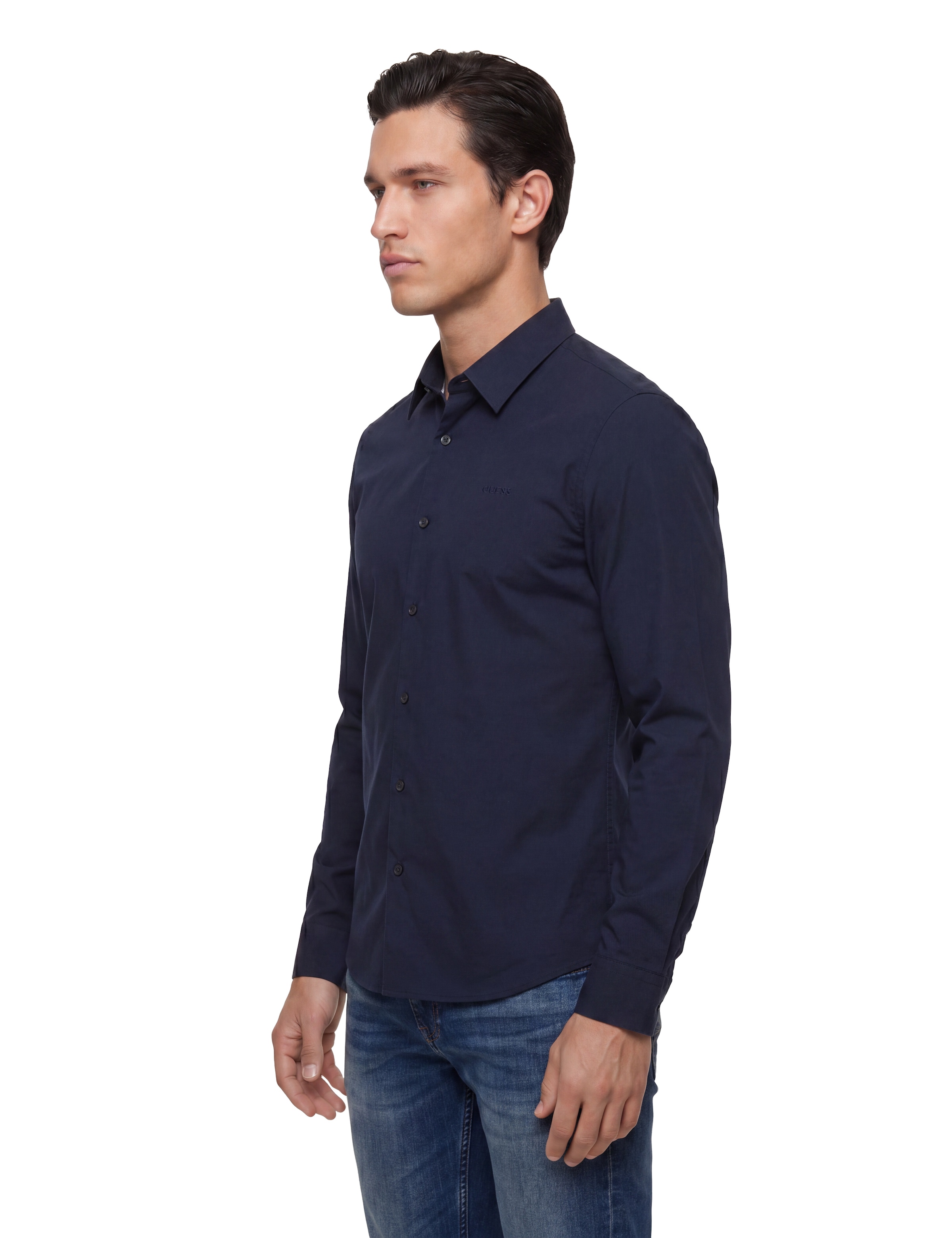 Guess Langarmhemd »SUNSET« Kentkragen, Slim Fit, Baumwoll-Mix