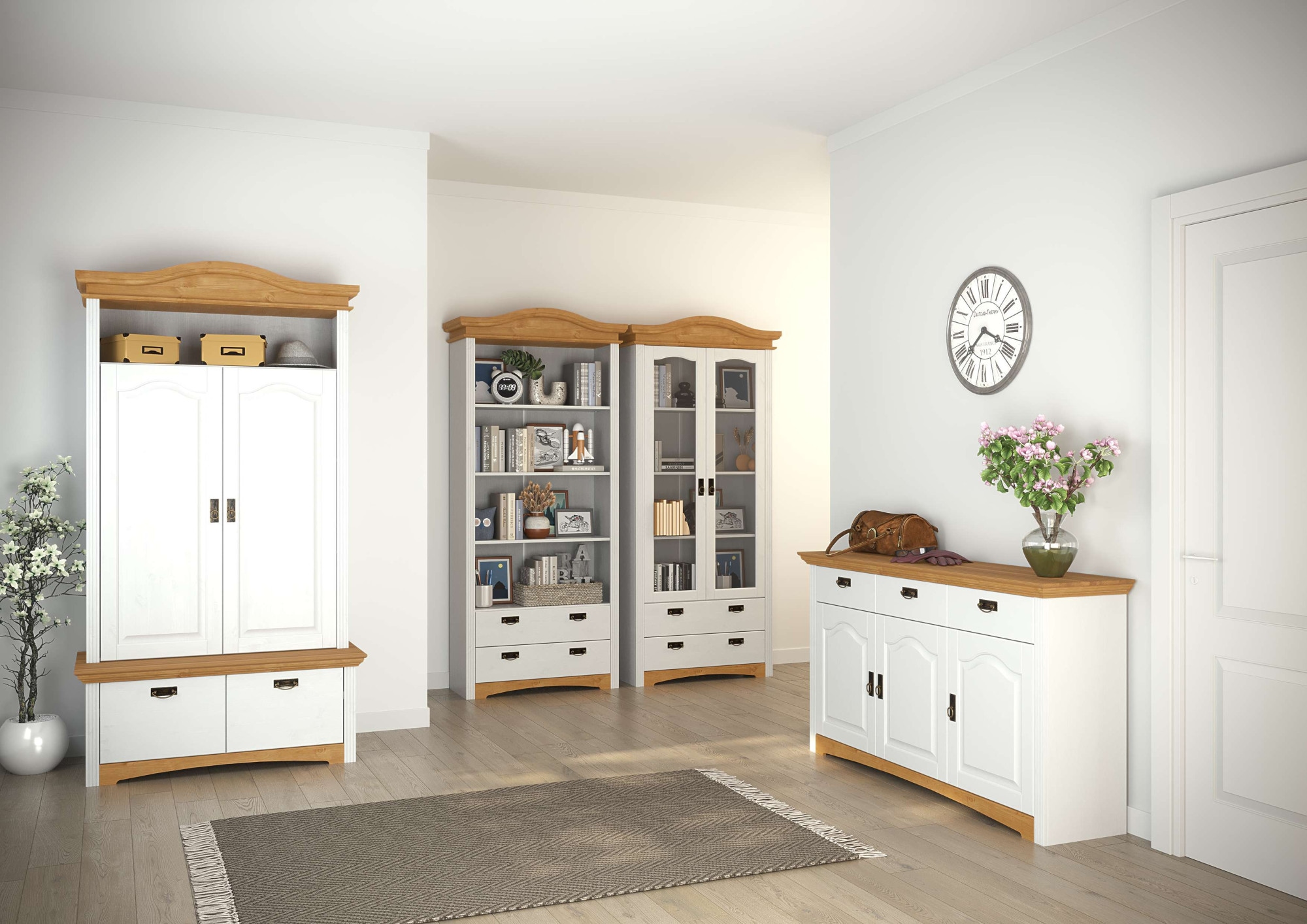 OTTO home Regal »Konrad, Standregal, Bücherregal, Stauraum« aus massiver Kiefer, Breite 94 cm, Höhe 208 cm, mit Schubladen, FSC®