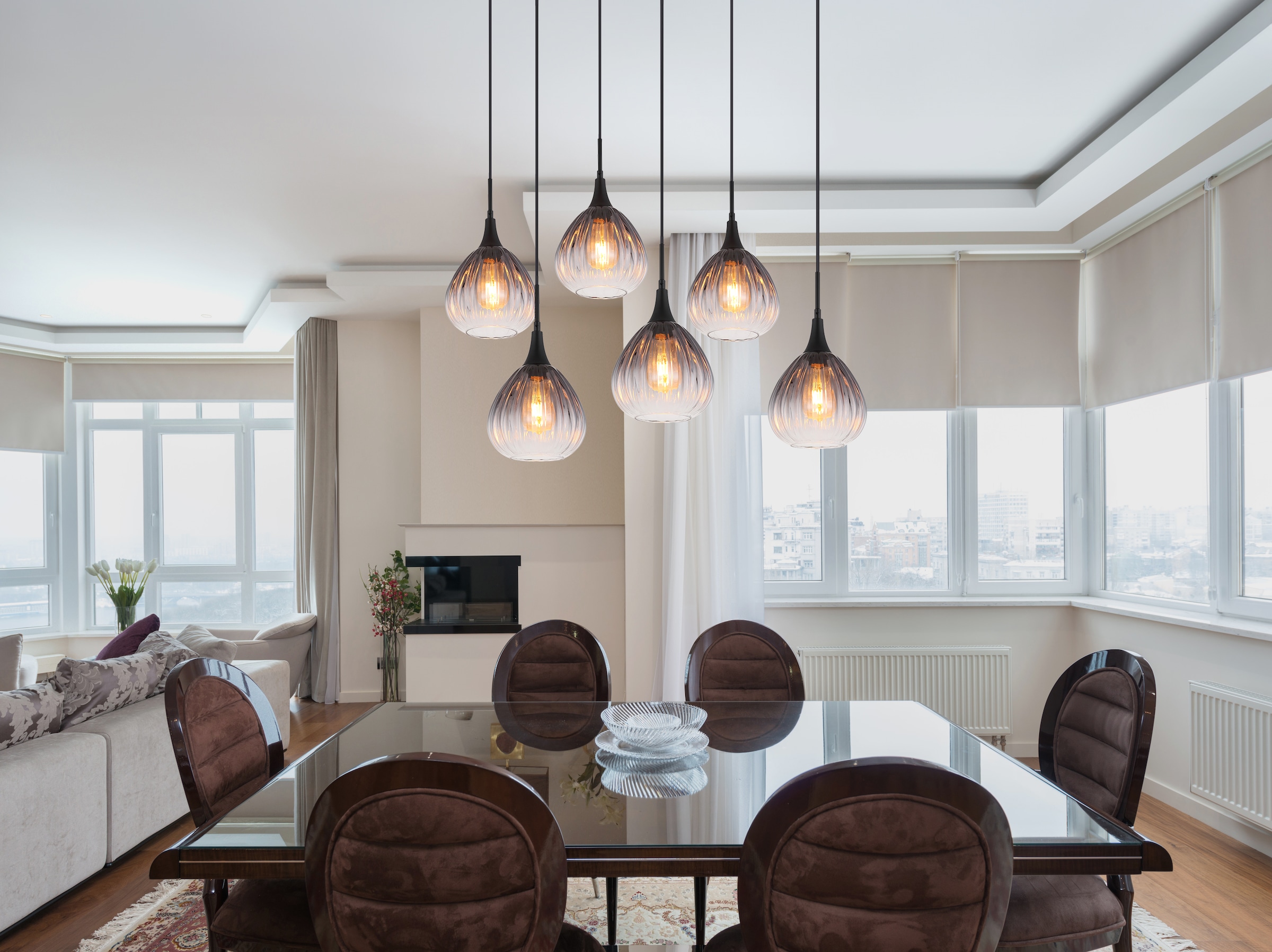 GLOBO LIGHTING Hängeleuchte »OLSEN«, Leuchtmittel E27 | ohne Leuchtmittel, Hängelampe/Pendelleuchte/Esszimmer/Wohnzimmer/Esstisch