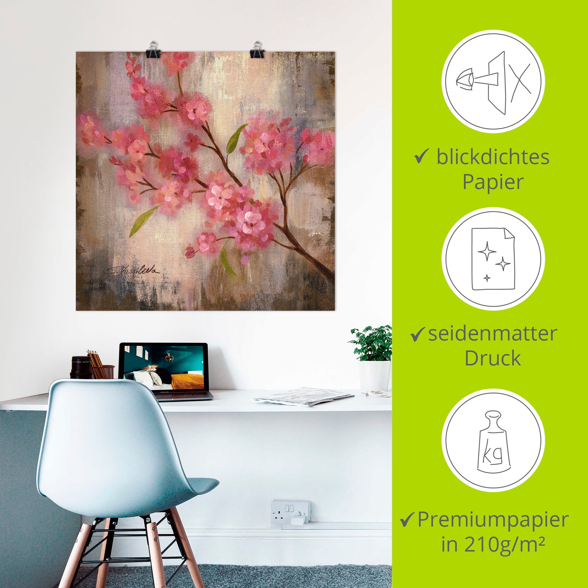 Artland Wandbild »Kirschblüte II«, Blumen, (1 St.), als Leinwandbild, Poster in verschied. Größen